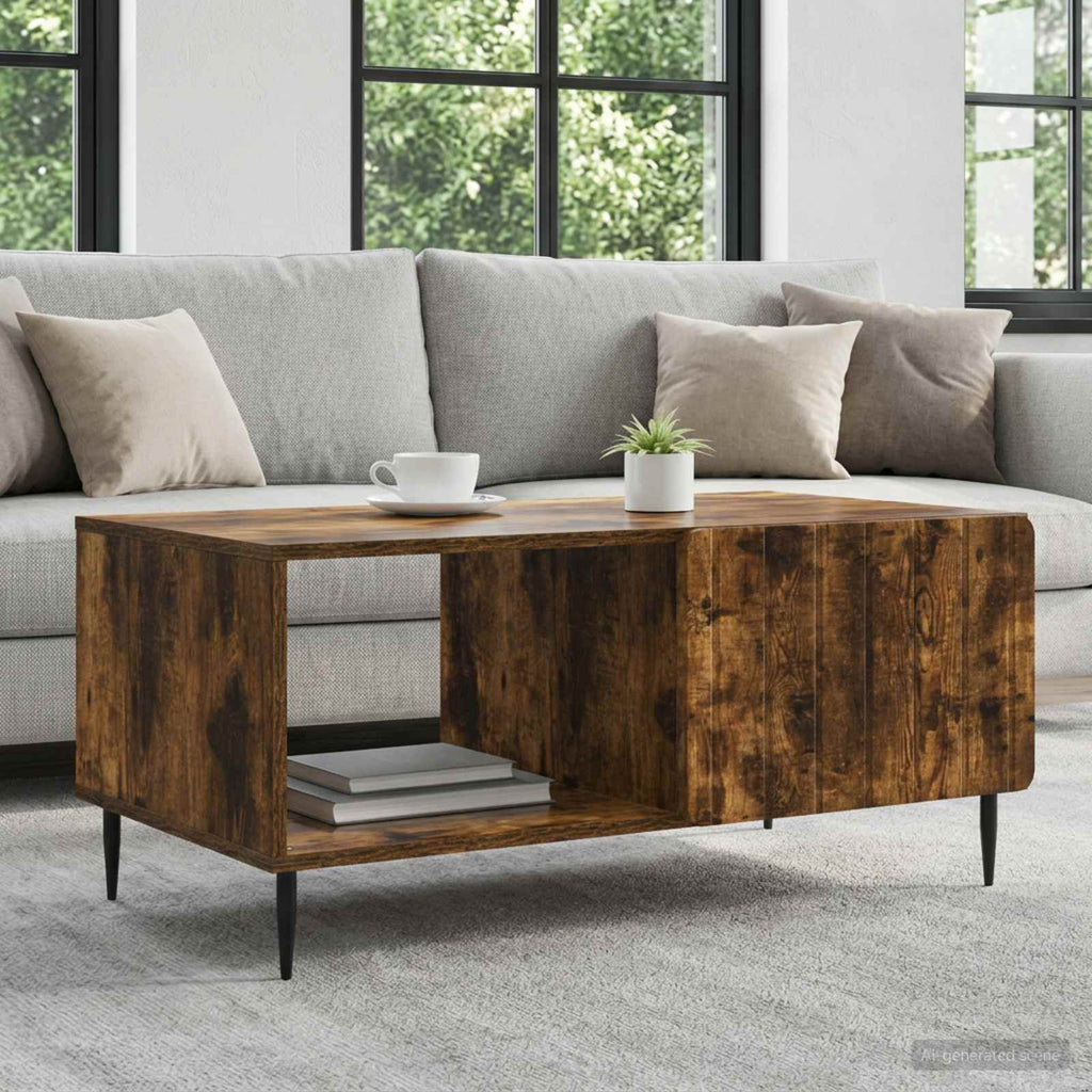 vidaXL Stolik kawowy Dąb wędzony 90 x 50 x 40 cm Drewno inżynieryjne