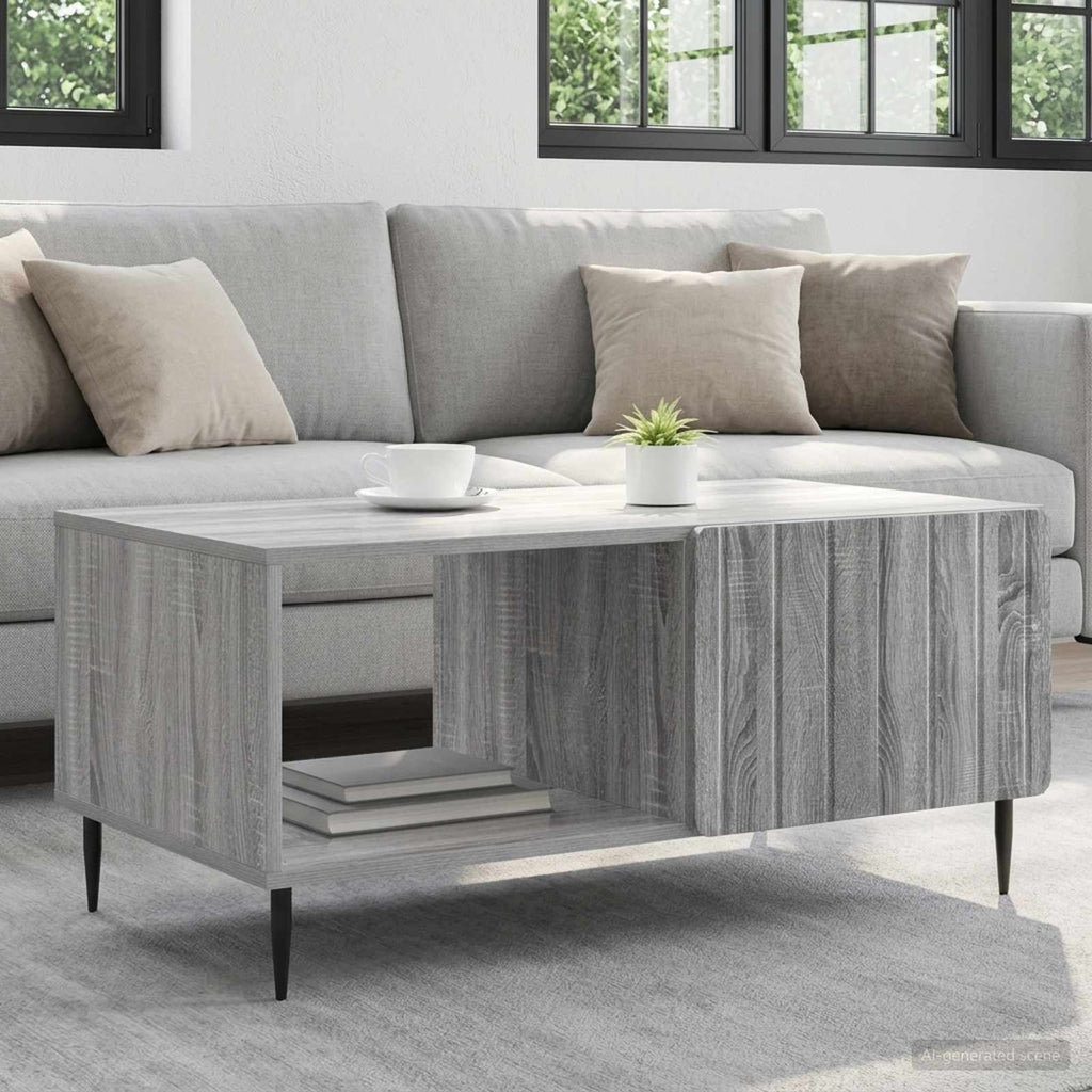 vidaXL Stolik kawowy Szary Sonoma 90 x 50 x 40 cm Drewno inżynieryjne
