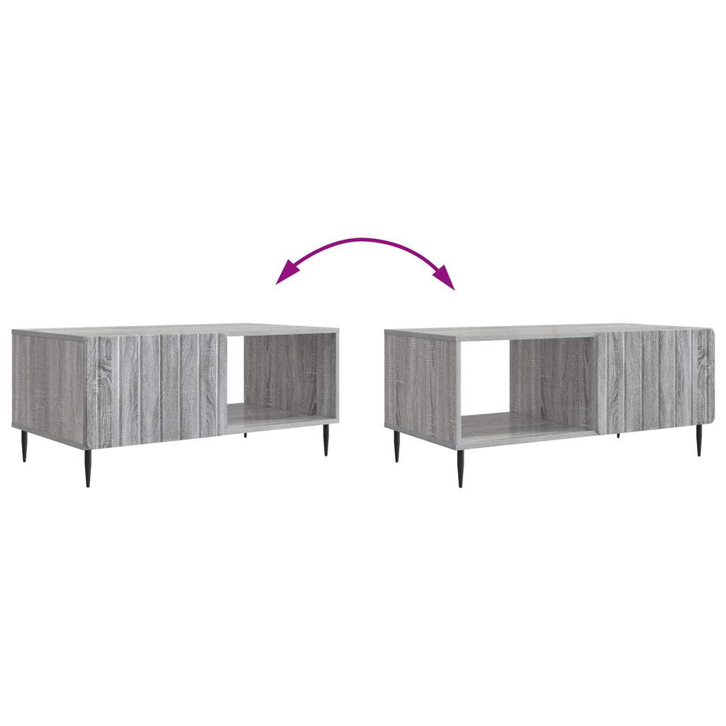vidaXL Stolik kawowy Szary Sonoma 90 x 50 x 40 cm Drewno inżynieryjne