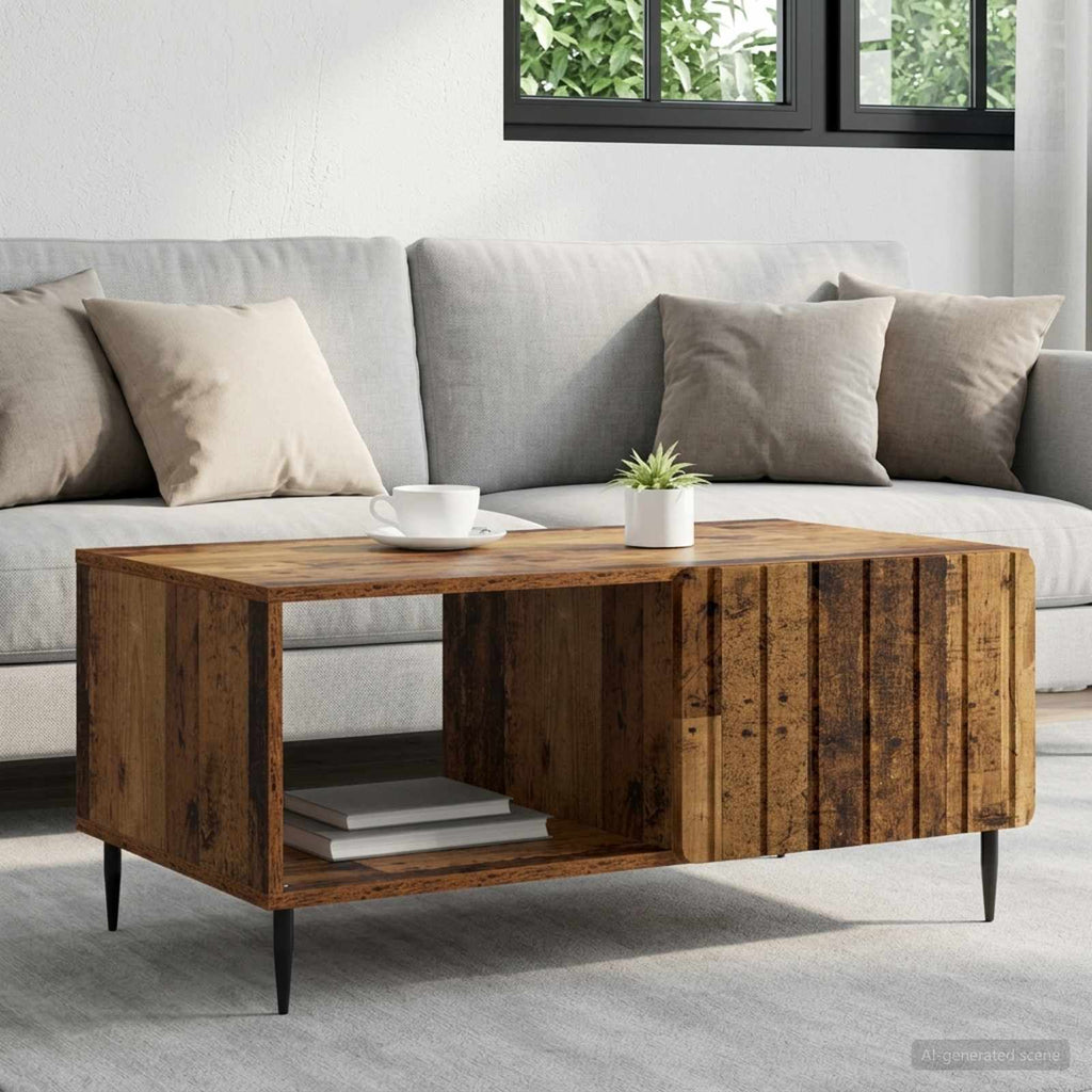 vidaXL Stolik kawowy Stare drewno 90 x 50 x 40 cm Drewno inżynieryjne