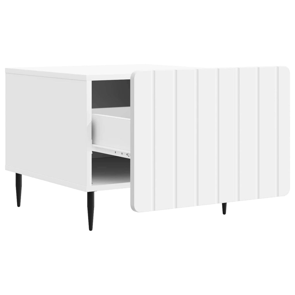 vidaXL Stolik kawowy Biały 49 x 50 x 42 cm Drewno inżynieryjne