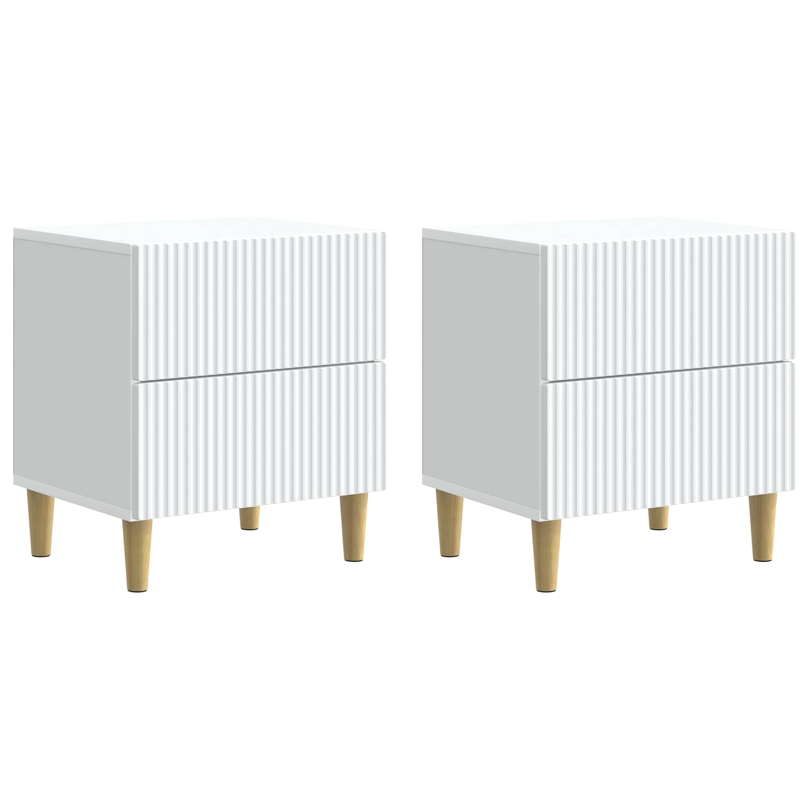vidaXL Szafka Nocna 2 pcs Biały 43 x 34,5 x 48 cm Drewno inżynieryjne