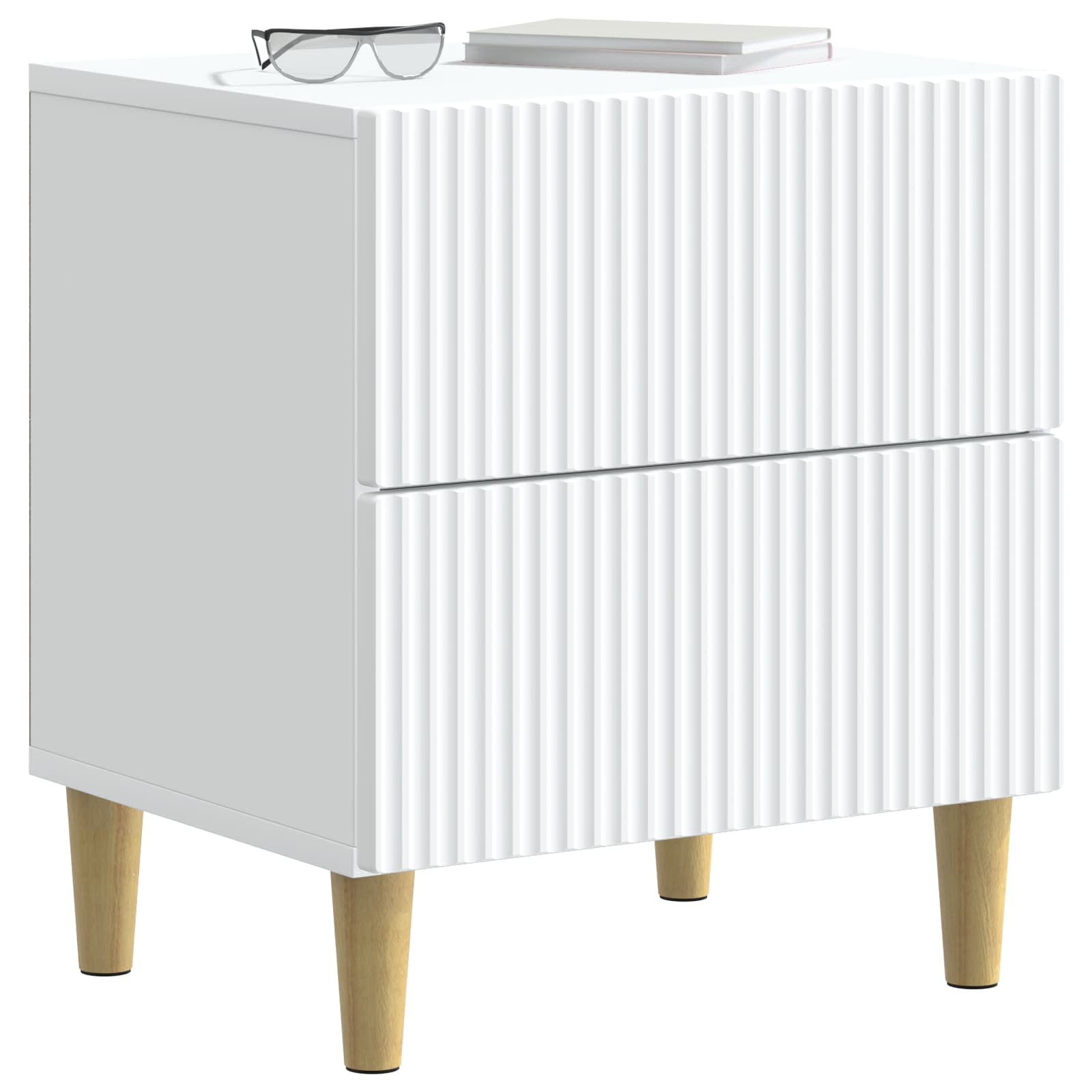vidaXL Szafka Nocna 2 pcs Biały 43 x 34,5 x 48 cm Drewno inżynieryjne