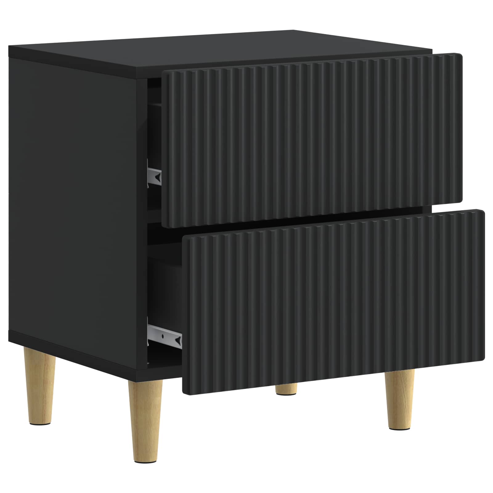 vidaXL Szafka Nocna Czarny 43 x 34,5 x 48 cm Drewno inżynieryjne