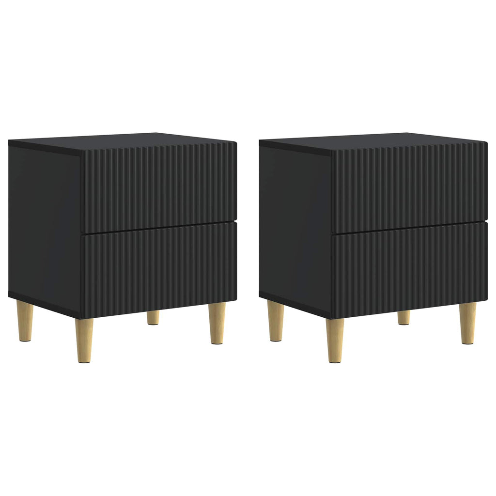 vidaXL Szafka Nocna 2 pcs Czarny 43 x 34,5 x 48 cm Drewno inżynieryjne