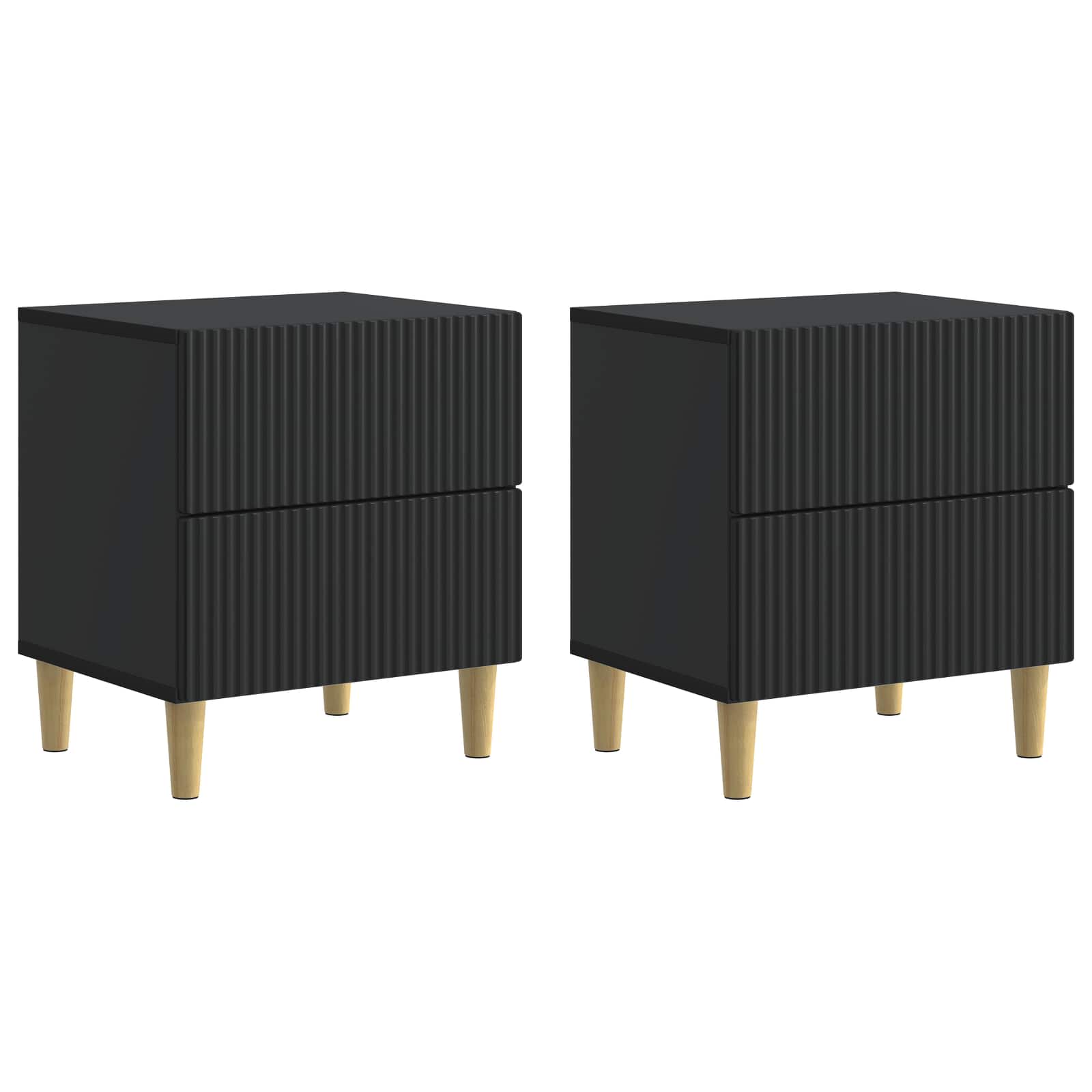 vidaXL Szafka Nocna 2 pcs Czarny 43 x 34,5 x 48 cm Drewno inżynieryjne