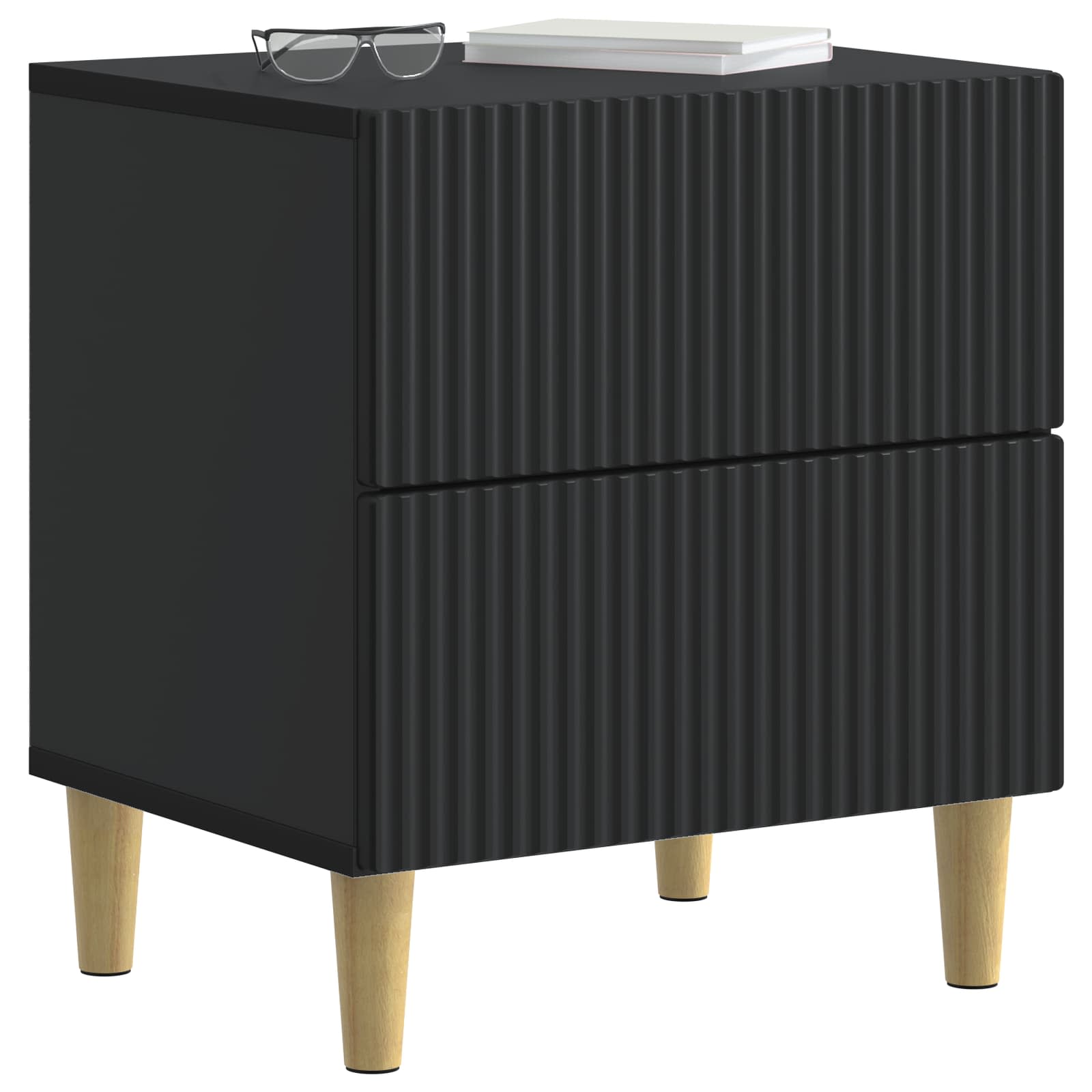 vidaXL Szafka Nocna 2 pcs Czarny 43 x 34,5 x 48 cm Drewno inżynieryjne