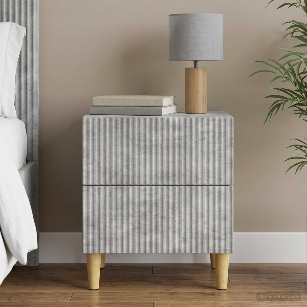 vidaXL Szafka Nocna z szufladą Betonowy szary 43 x 34,5 x 48 cm