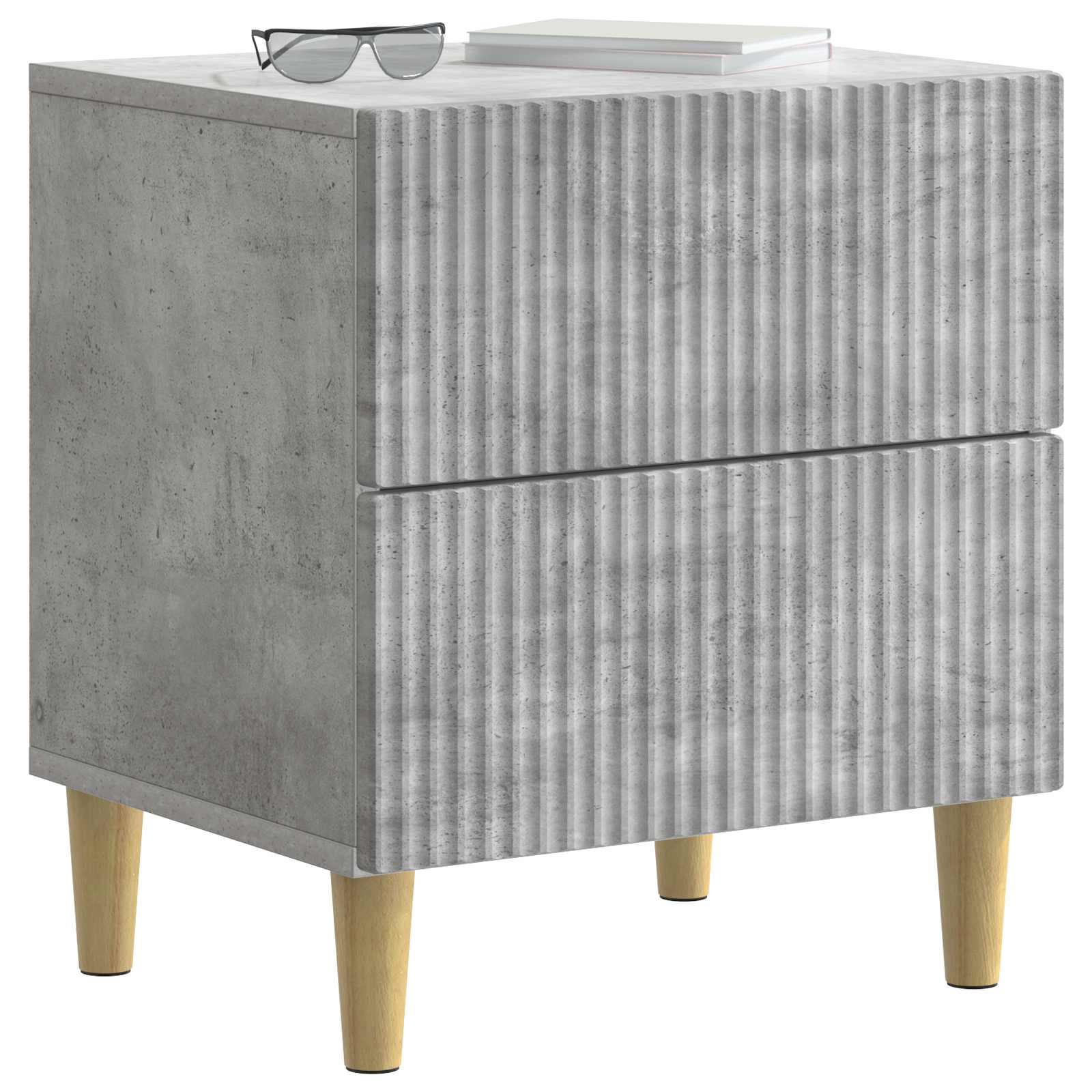 vidaXL Szafka Nocna z szufladą Betonowy szary 43 x 34,5 x 48 cm