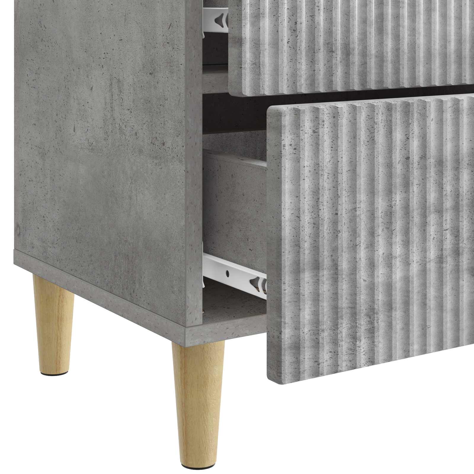 vidaXL Szafka Nocna z szufladą 2 pcs Betonowy szary 43 x 34,5 x 48 cm