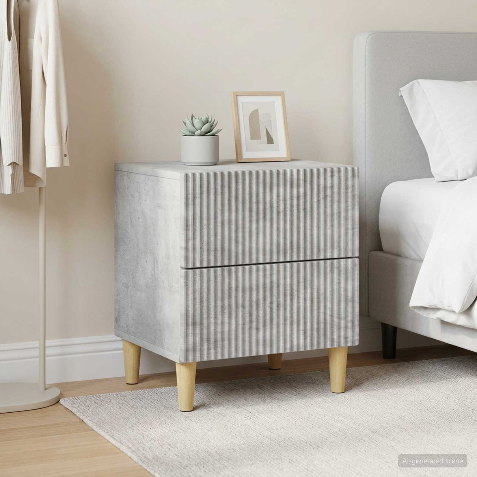 vidaXL Szafka Nocna 2 szt. Betonowy szary 43 x 34,5 x 48 cm