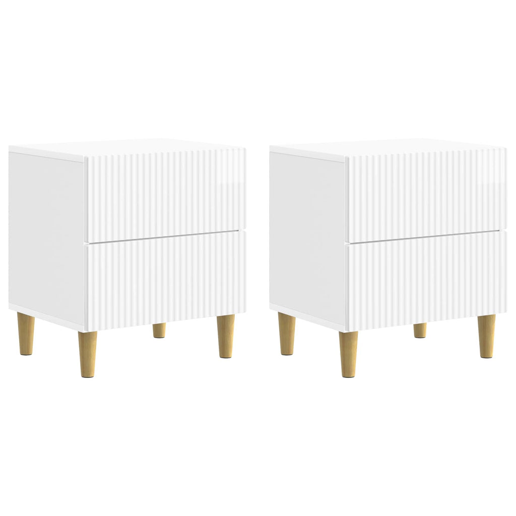 vidaXL Szafka Nocna 2 pcs Biały wysoki połysk 43 x 34,5 x 48 cm