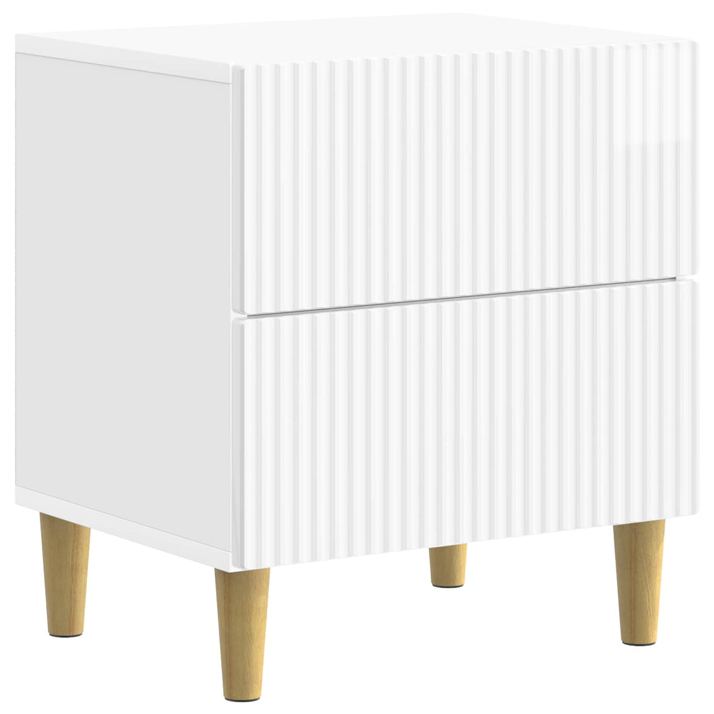 vidaXL Szafka Nocna 2 pcs Biały wysoki połysk 43 x 34,5 x 48 cm