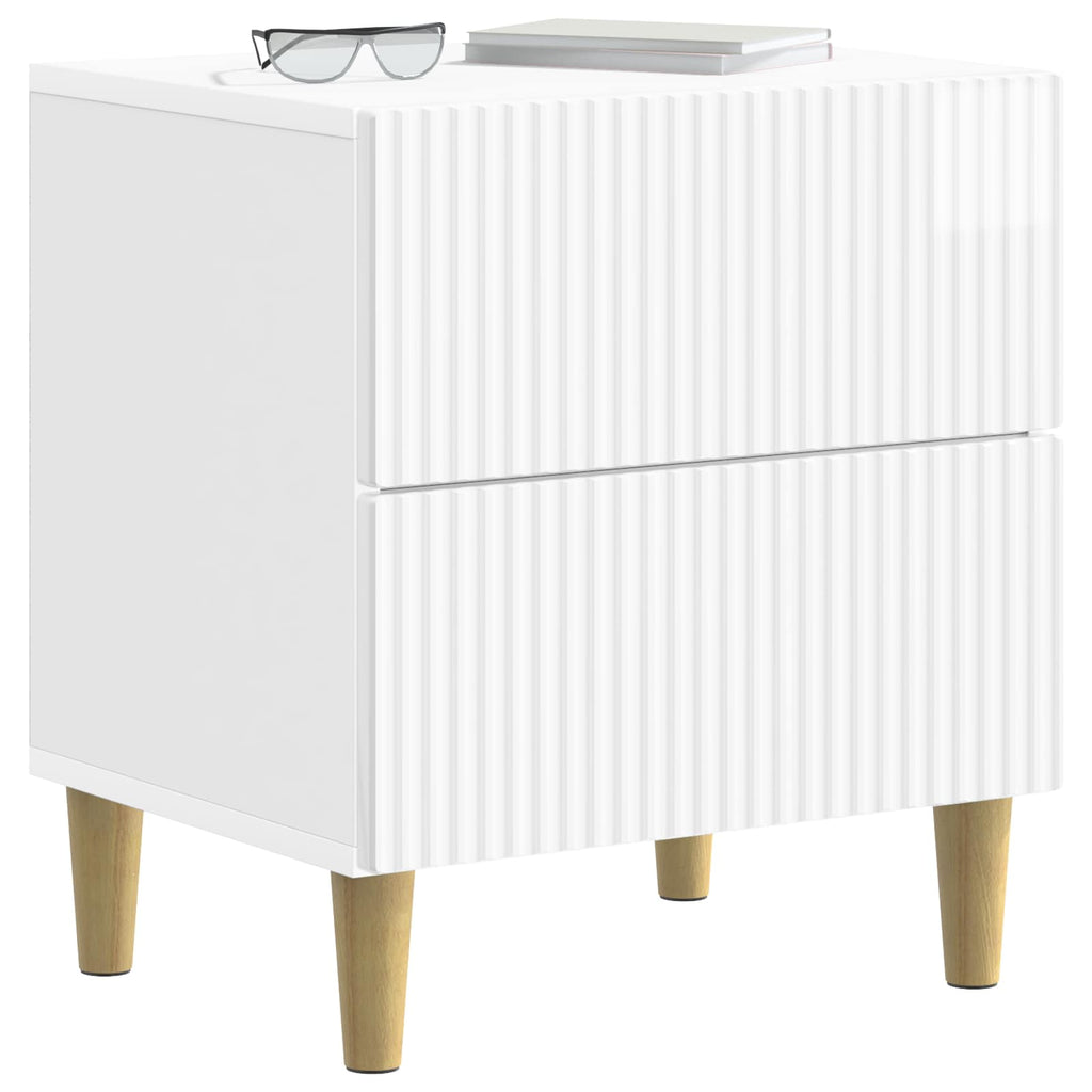 vidaXL Szafka Nocna 2 pcs Biały wysoki połysk 43 x 34,5 x 48 cm