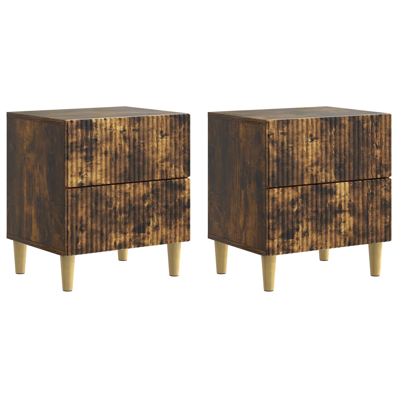 vidaXL Szafka Nocna z szufladą 2 pcs Dąb wędzony 43 x 34,5 x 48 cm