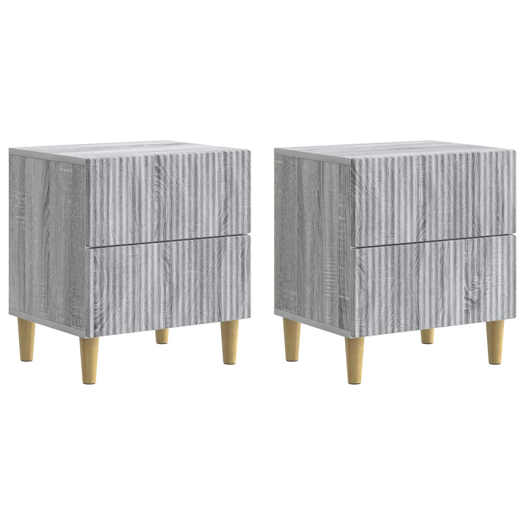 vidaXL Szafka Nocna z szufladą 2 pcs Szary Sonoma 43 x 34,5 x 48 cm