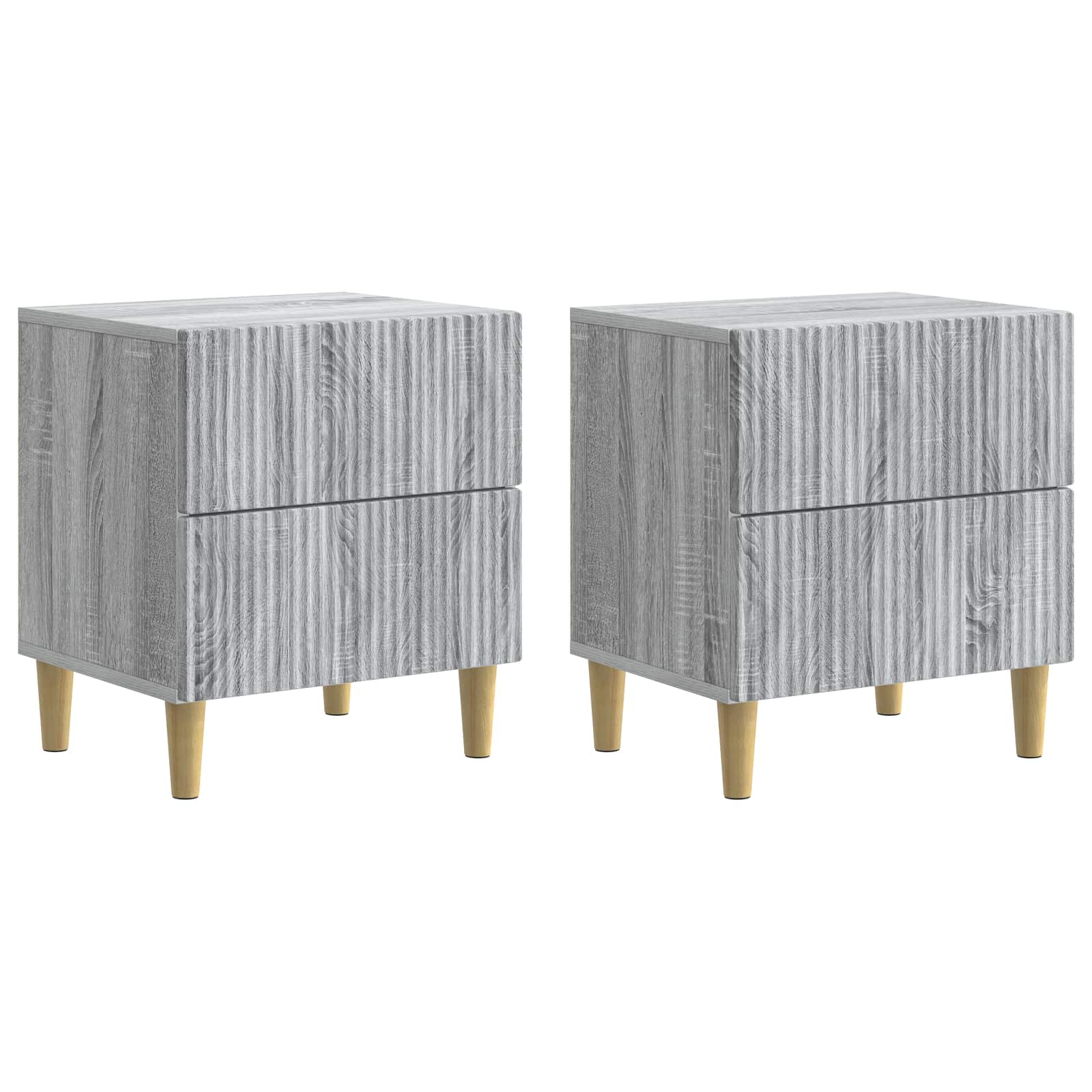 vidaXL Szafka Nocna z szufladą 2 pcs Szary Sonoma 43 x 34,5 x 48 cm