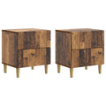 vidaXL Szafka Nocna z szufladą 2 pcs Stare drewno 43 x 34,5 x 48 cm