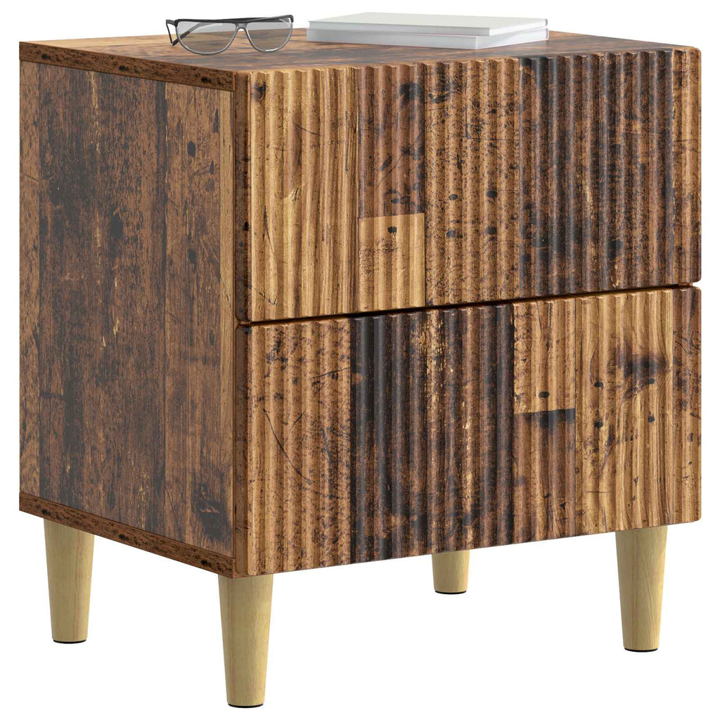 vidaXL Szafka Nocna z szufladą 2 pcs Stare drewno 43 x 34,5 x 48 cm