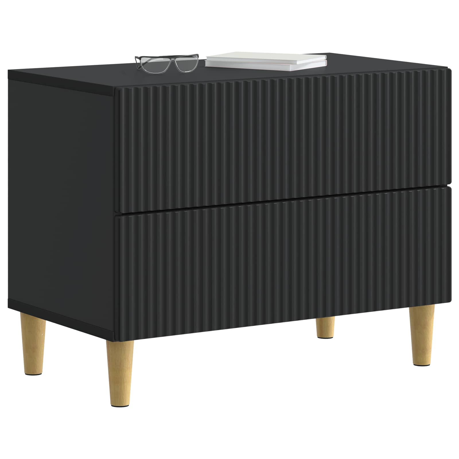 vidaXL Szafka Nocna Czarny 62 x 34,5 x 48 cm Drewno inżynieryjne
