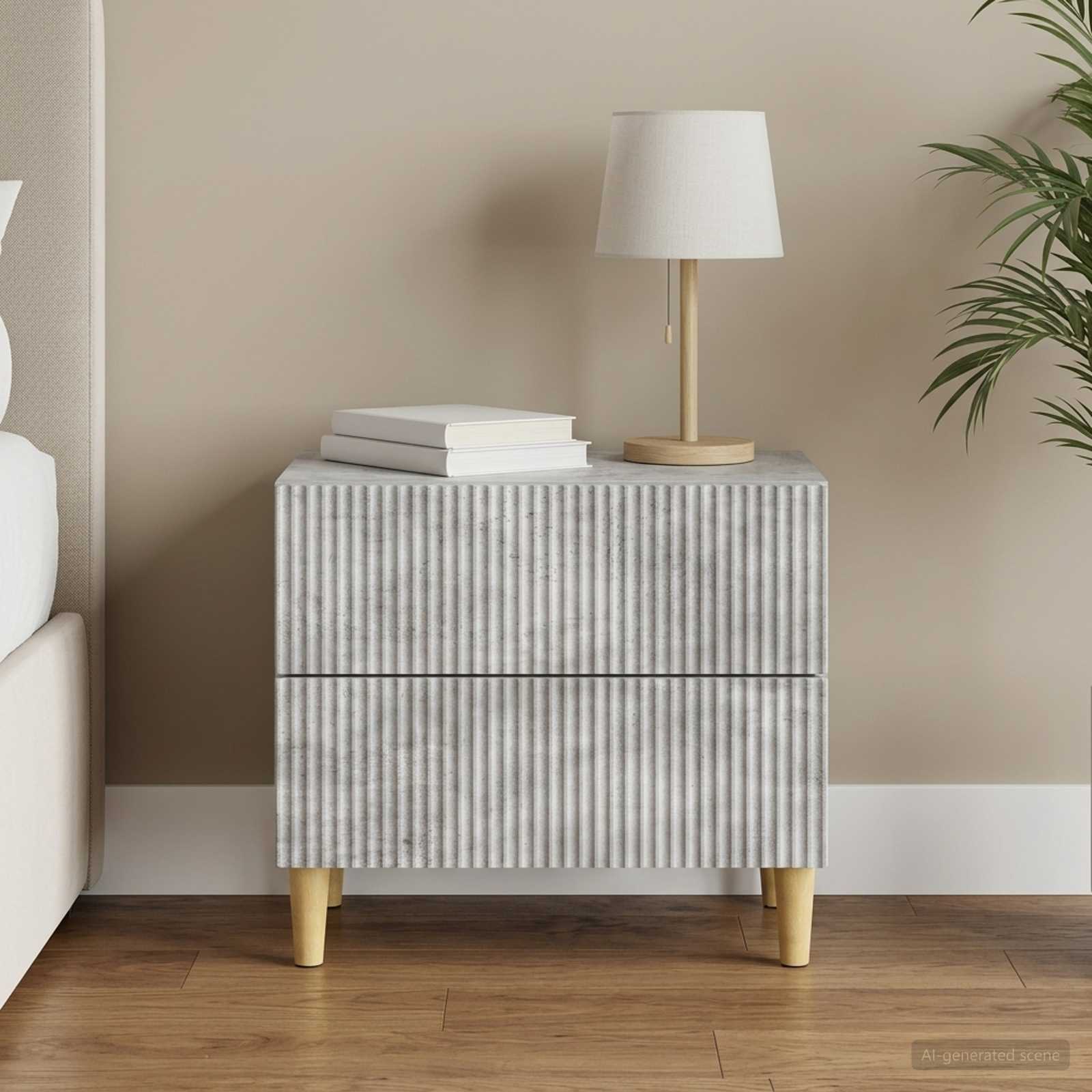 vidaXL Szafka Nocna z szufladą Betonowy szary 62 x 34,5 x 48 cm