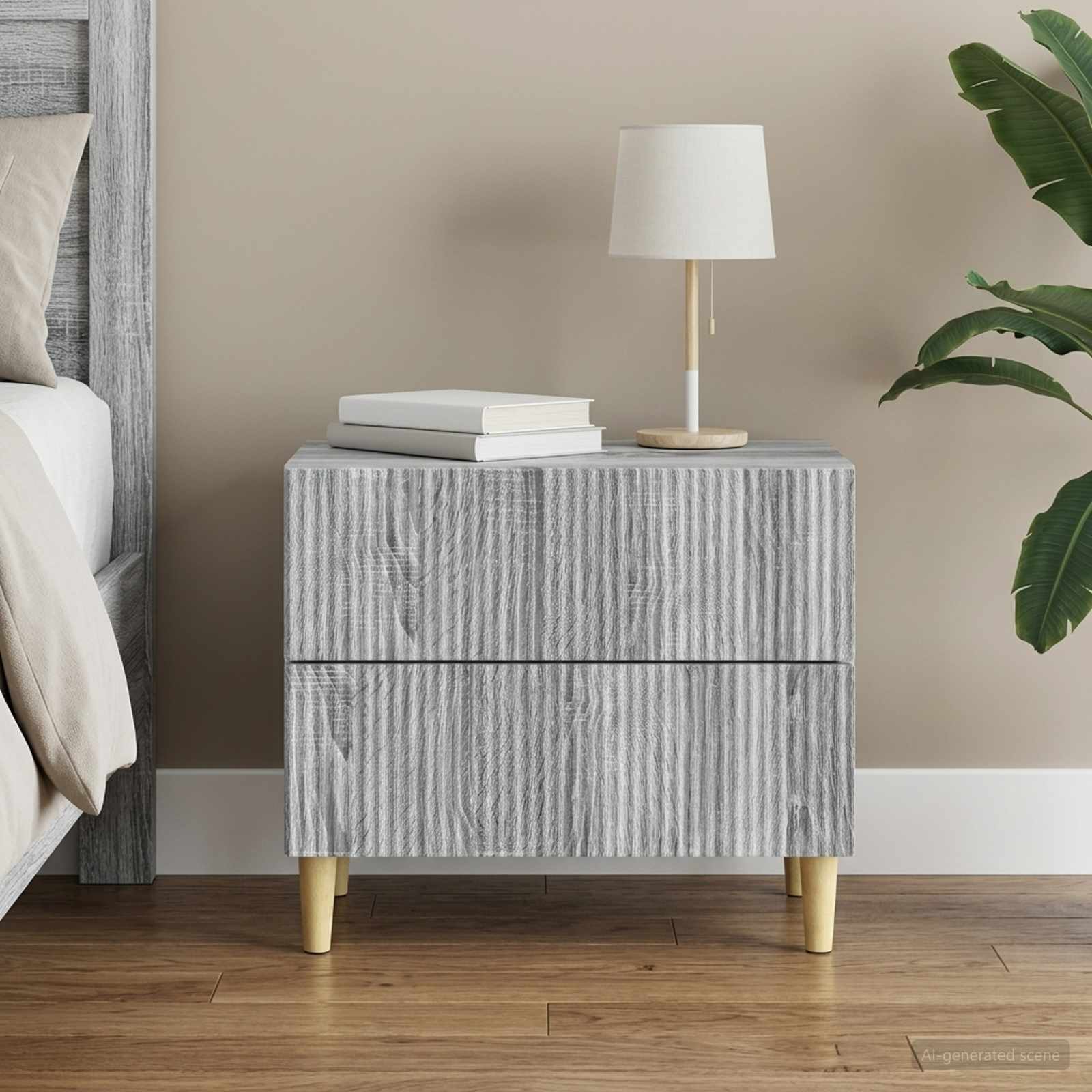 vidaXL Szafka Nocna Szary Sonoma 62 x 34,5 x 48 cm Drewno inżynieryjne