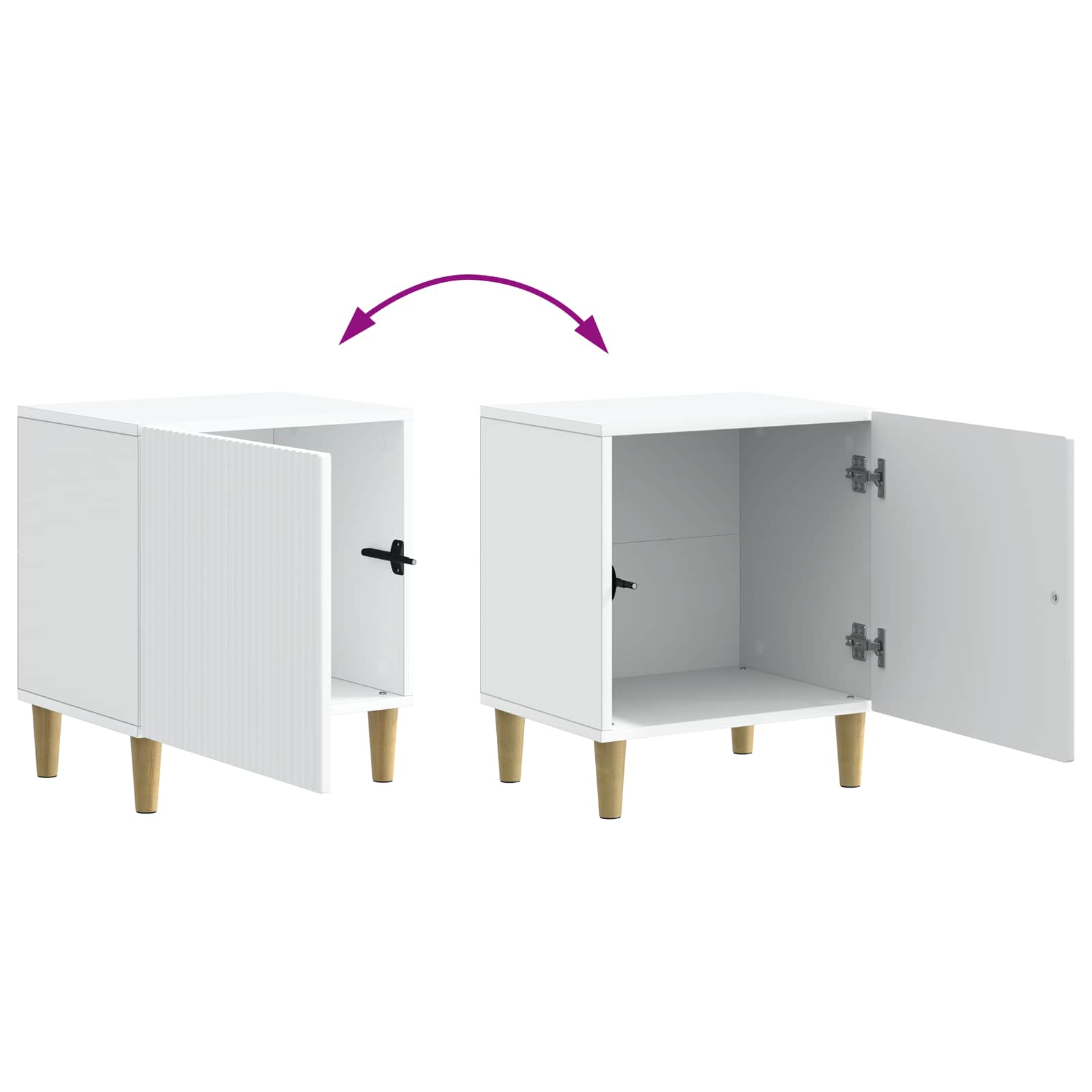 vidaXL Szafka Nocna 2 pcs Biały 43 x 34,5 x 50 cm Drewno inżynieryjne