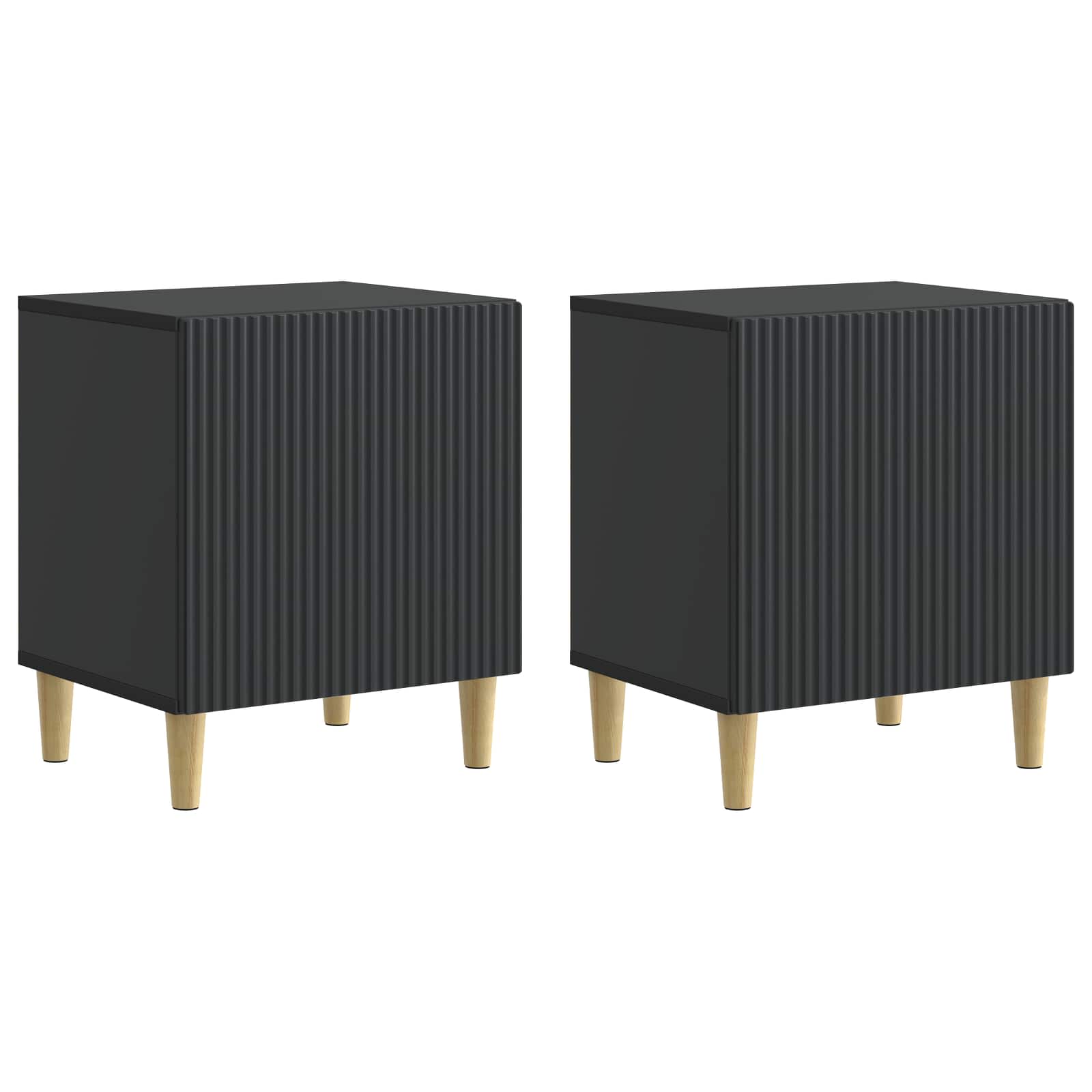 vidaXL Szafka Nocna 2 pcs Czarny 43 x 34,5 x 50 cm Drewno inżynieryjne