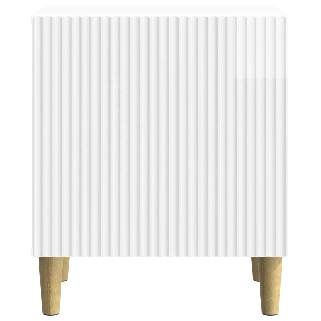 vidaXL Szafka Nocna Biały wysoki połysk 43 x 34,5 x 50 cm