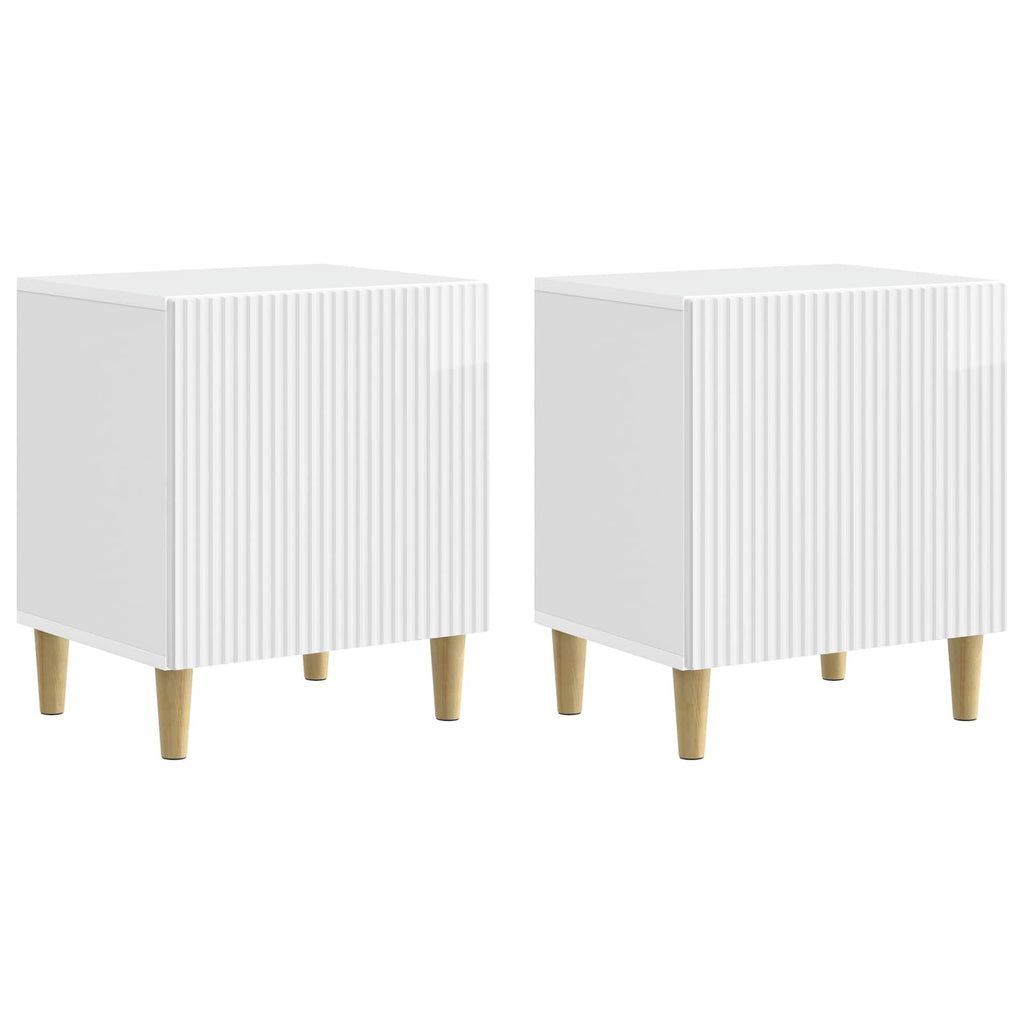 vidaXL Szafka Nocna 2 pcs Biały wysoki połysk 43 x 34,5 x 50 cm