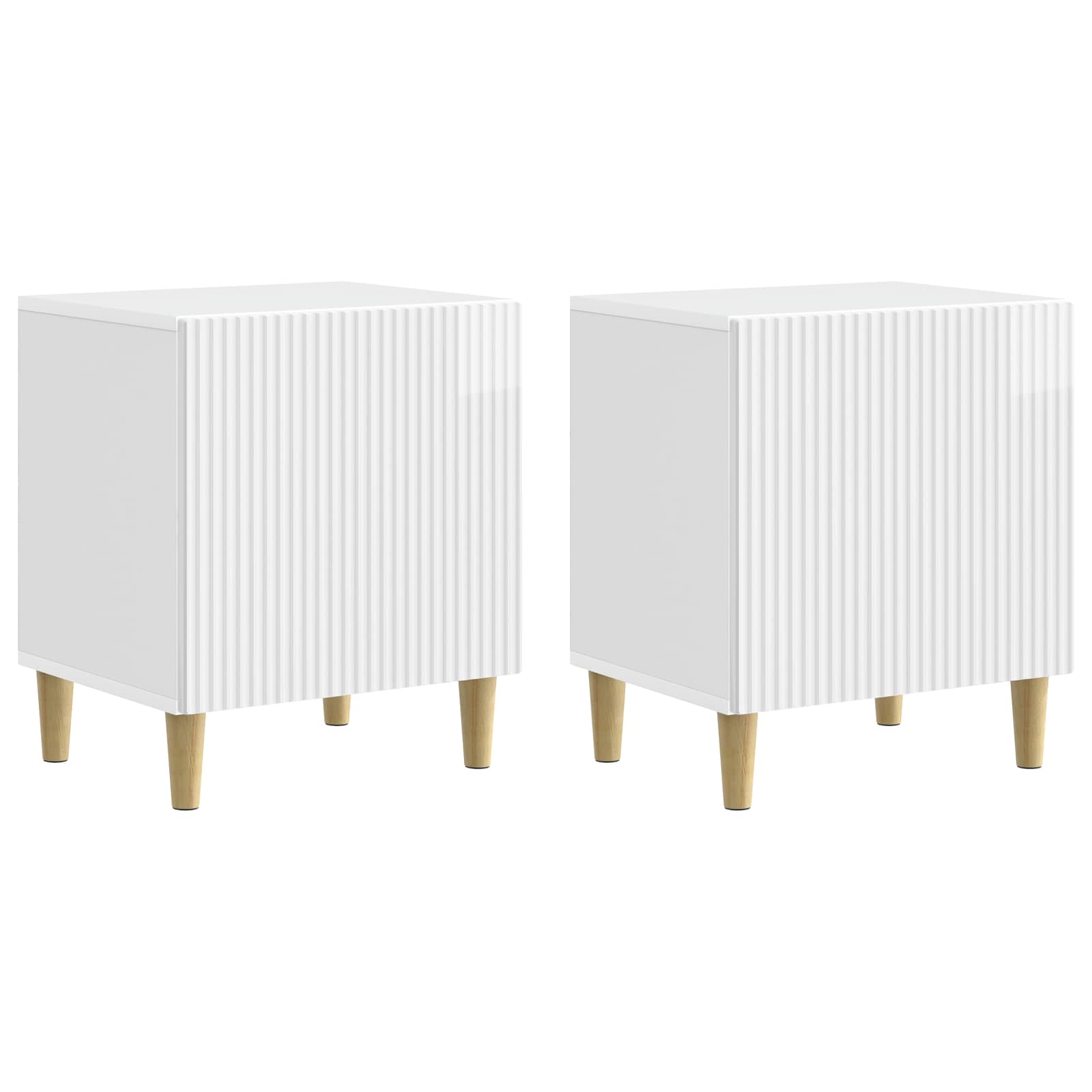 vidaXL Szafka Nocna 2 pcs Biały wysoki połysk 43 x 34,5 x 50 cm