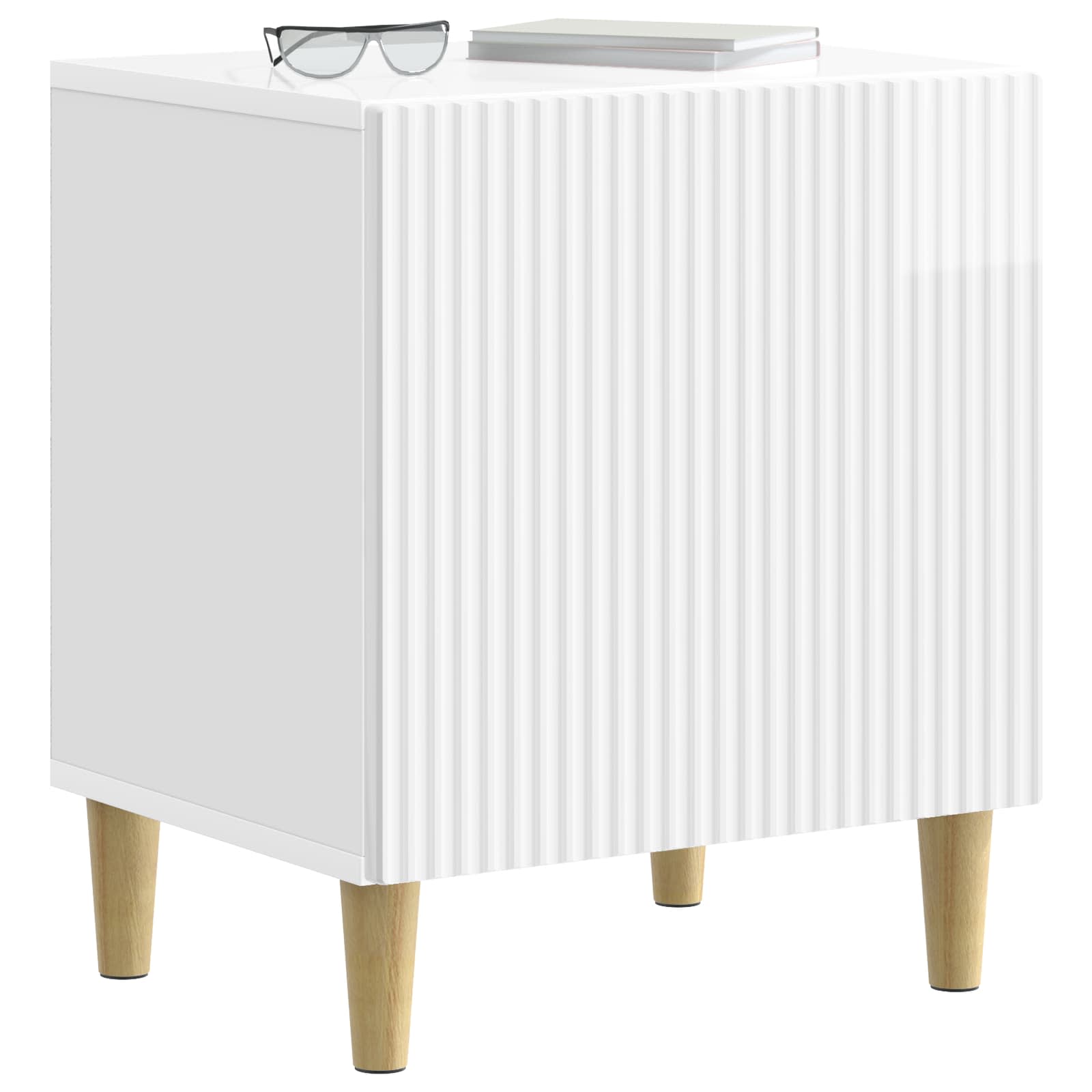 vidaXL Szafka Nocna 2 pcs Biały wysoki połysk 43 x 34,5 x 50 cm