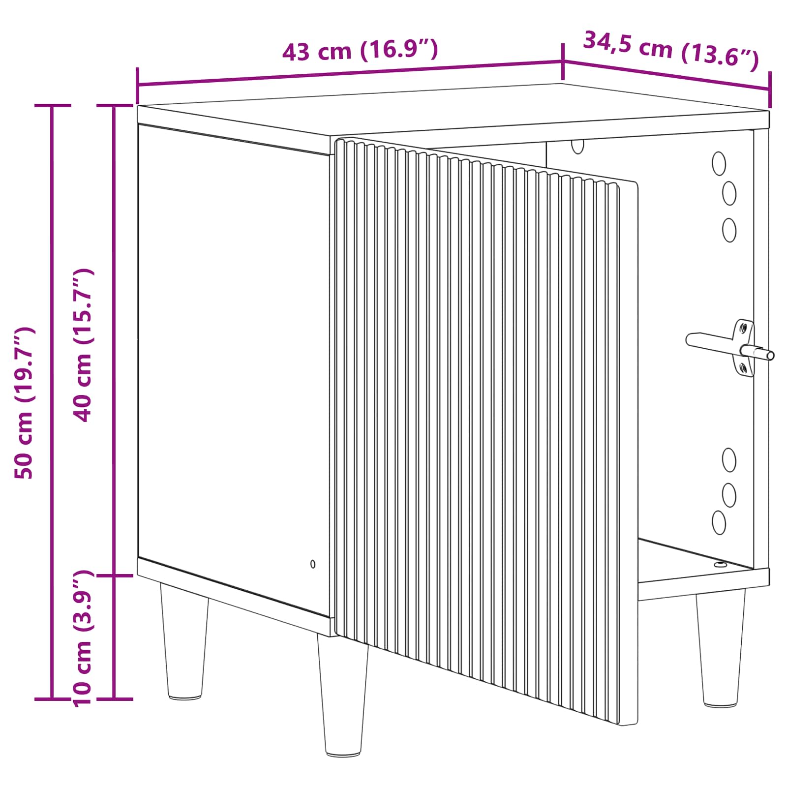 vidaXL Szafka Nocna 2 pcs Dąb wędzony 43 x 34,5 x 50 cm