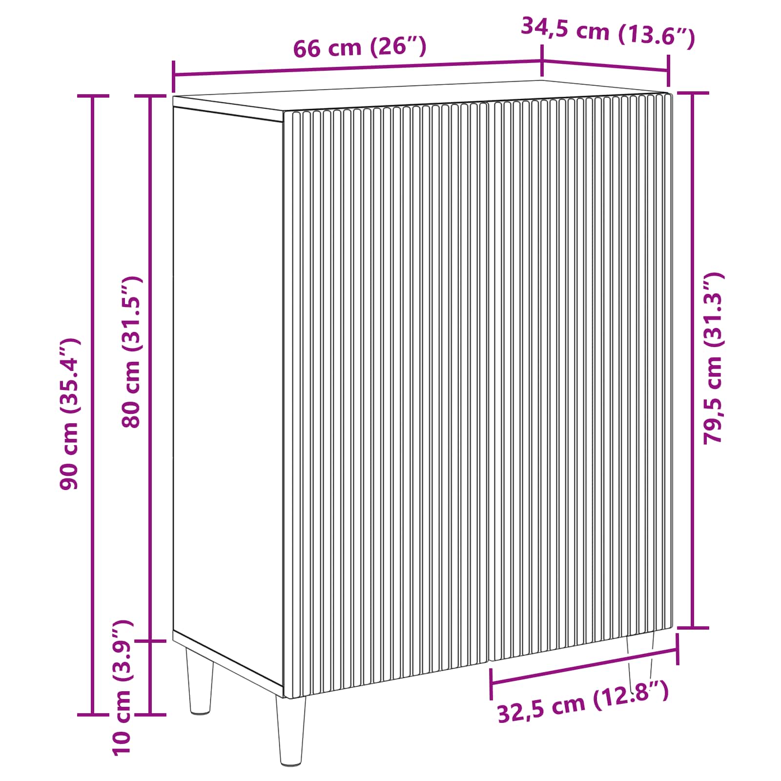 vidaXL Bufet dąb Sonoma 66 x 34,5 x 90 cm Drewno inżynieryjne