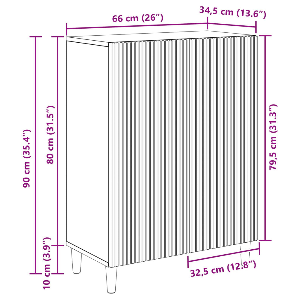 vidaXL Bufet Betonowy szary 66 x 34,5 x 90 cm Drewno inżynieryjne