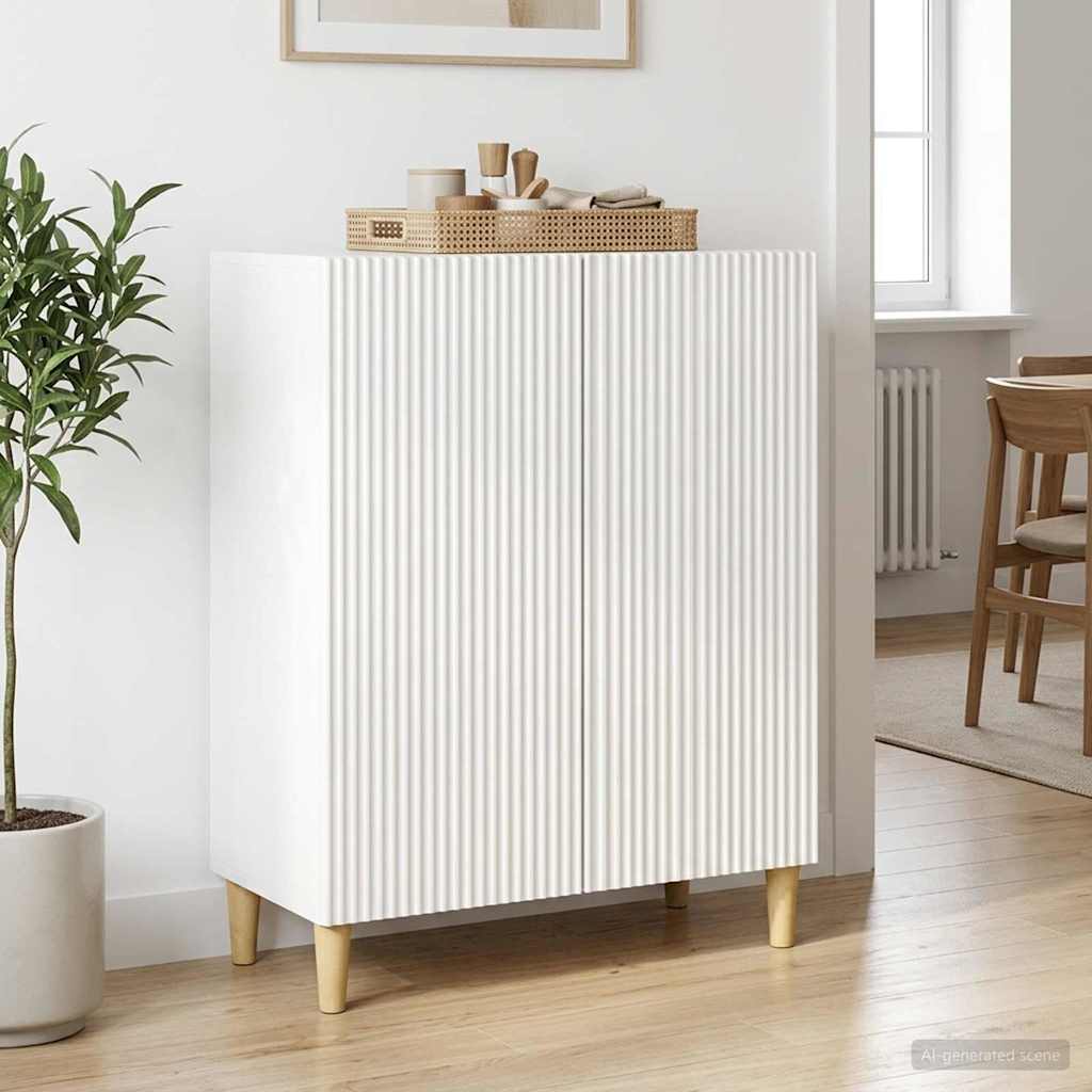 vidaXL Bufet Biały wysoki połysk 66 x 34,5 x 90 cm Drewno inżynieryjne