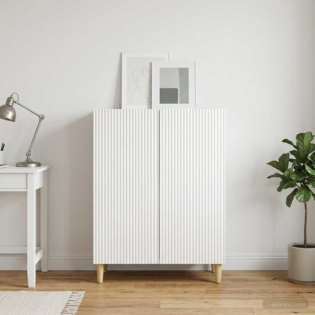 vidaXL Bufet Biały wysoki połysk 66 x 34,5 x 90 cm Drewno inżynieryjne