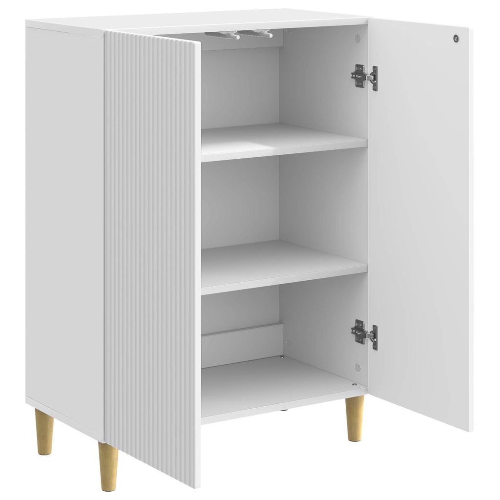 vidaXL Bufet Biały wysoki połysk 66 x 34,5 x 90 cm Drewno inżynieryjne
