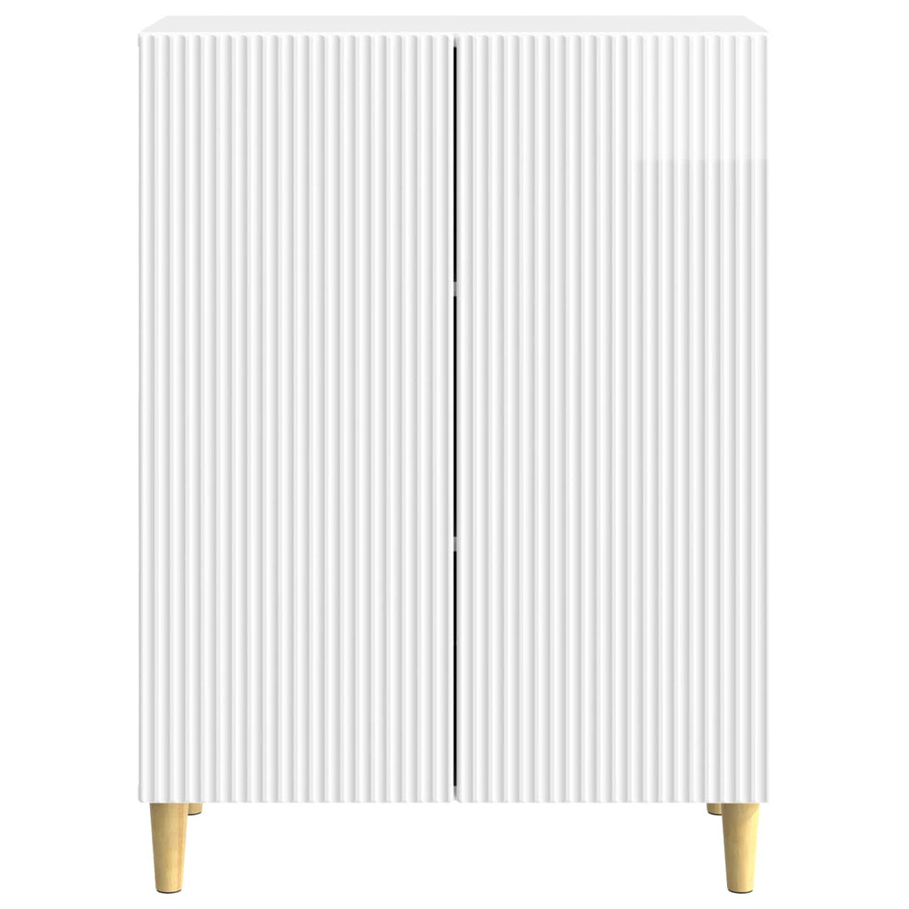 vidaXL Bufet Biały wysoki połysk 66 x 34,5 x 90 cm Drewno inżynieryjne