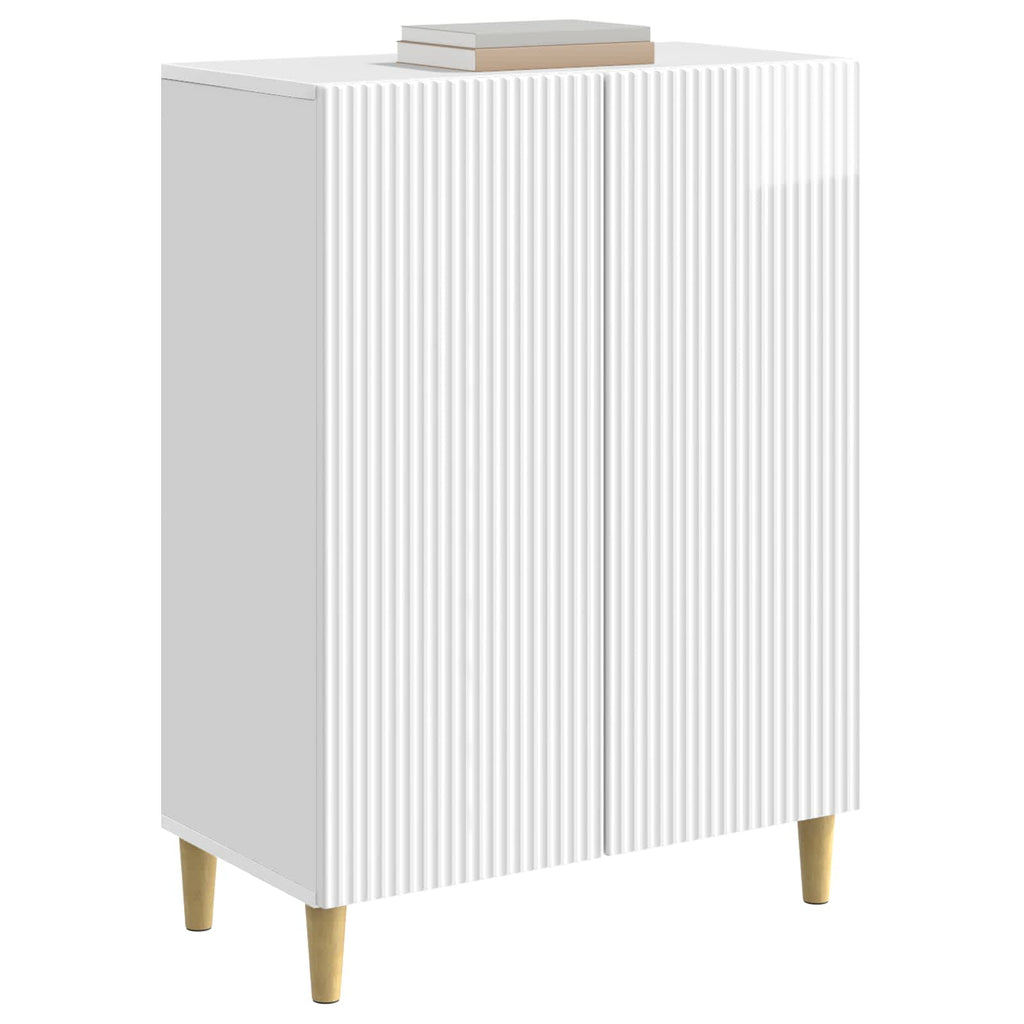 vidaXL Bufet Biały wysoki połysk 66 x 34,5 x 90 cm Drewno inżynieryjne