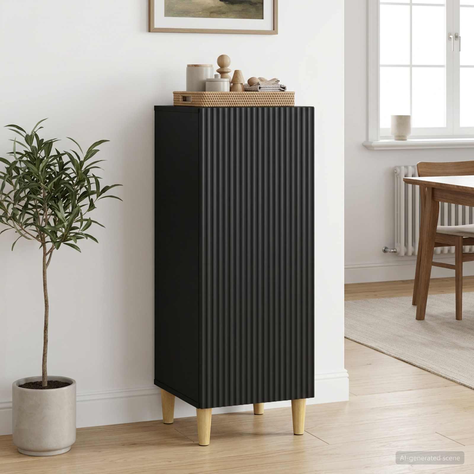 vidaXL Bufet Czarny 33 x 34,5 x 90 cm Drewno inżynieryjne