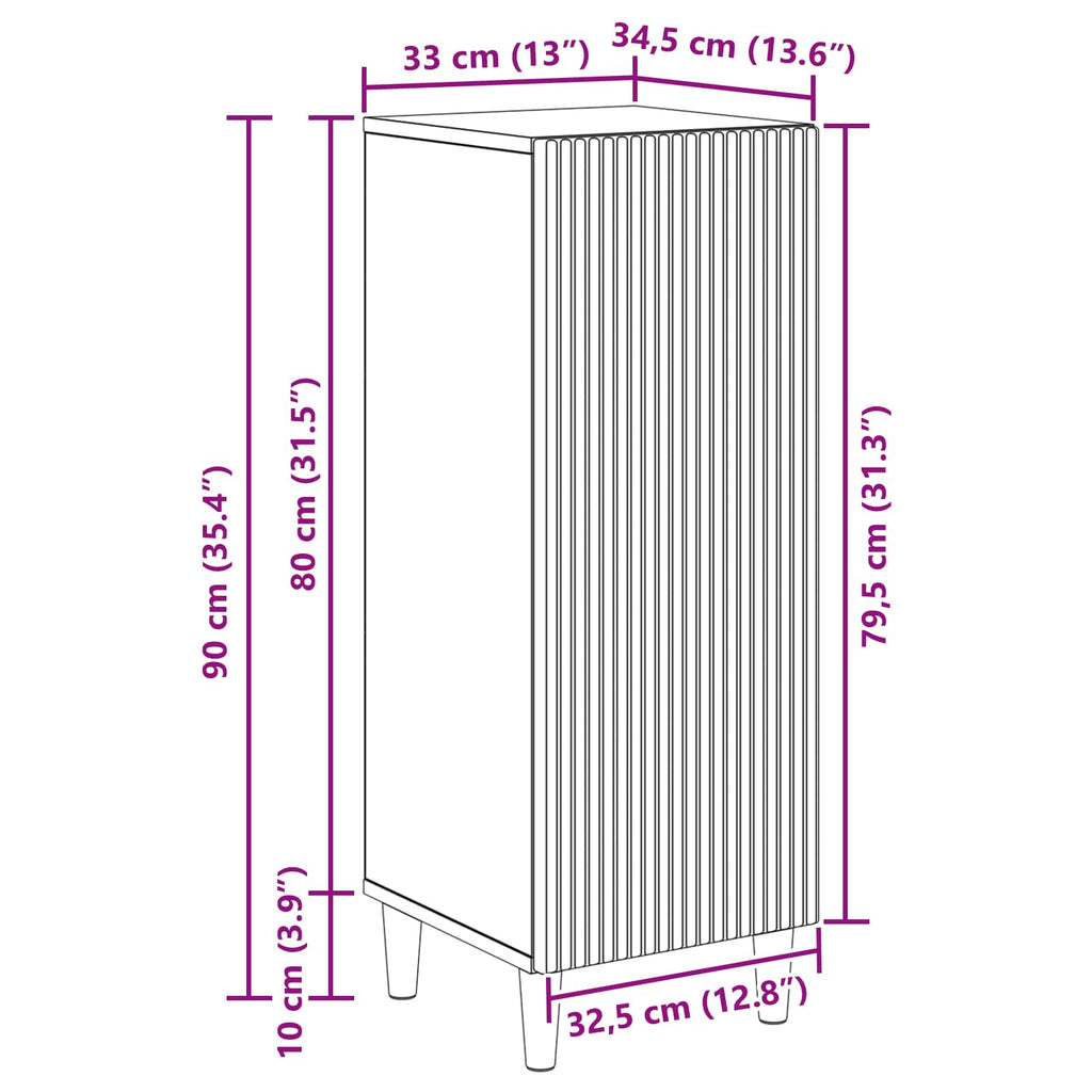 vidaXL Bufet Betonowy szary 33 x 34,5 x 90 cm Drewno inżynieryjne