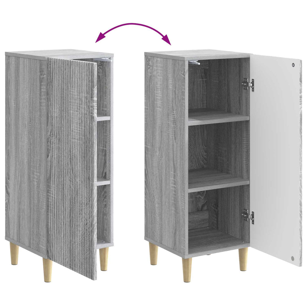 vidaXL Bufet Szary Sonoma 33 x 34,5 x 90 cm Drewno inżynieryjne