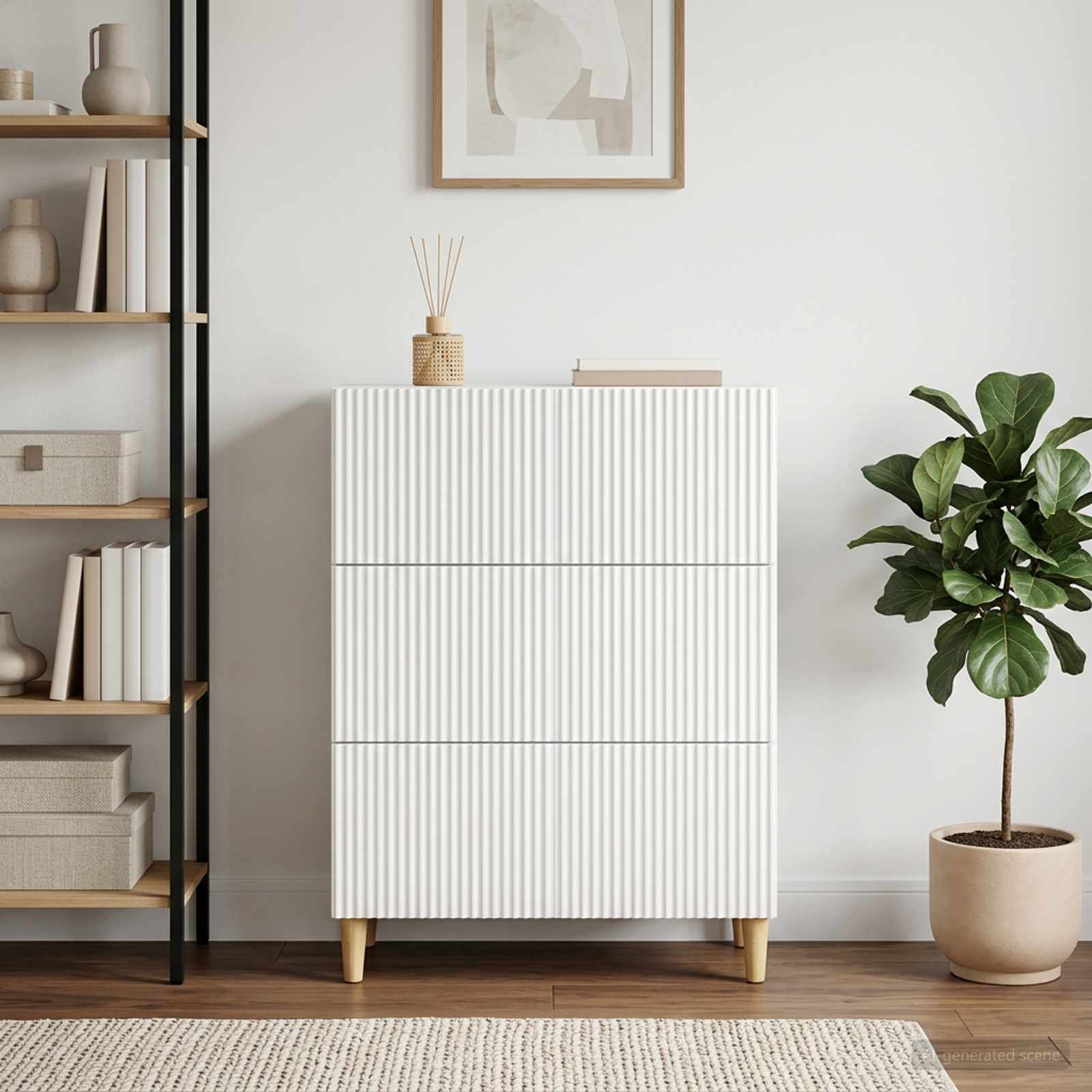 vidaXL Szafka z Szufladami Biały 66 x 34,5 x 90 cm Drewno inżynieryjne