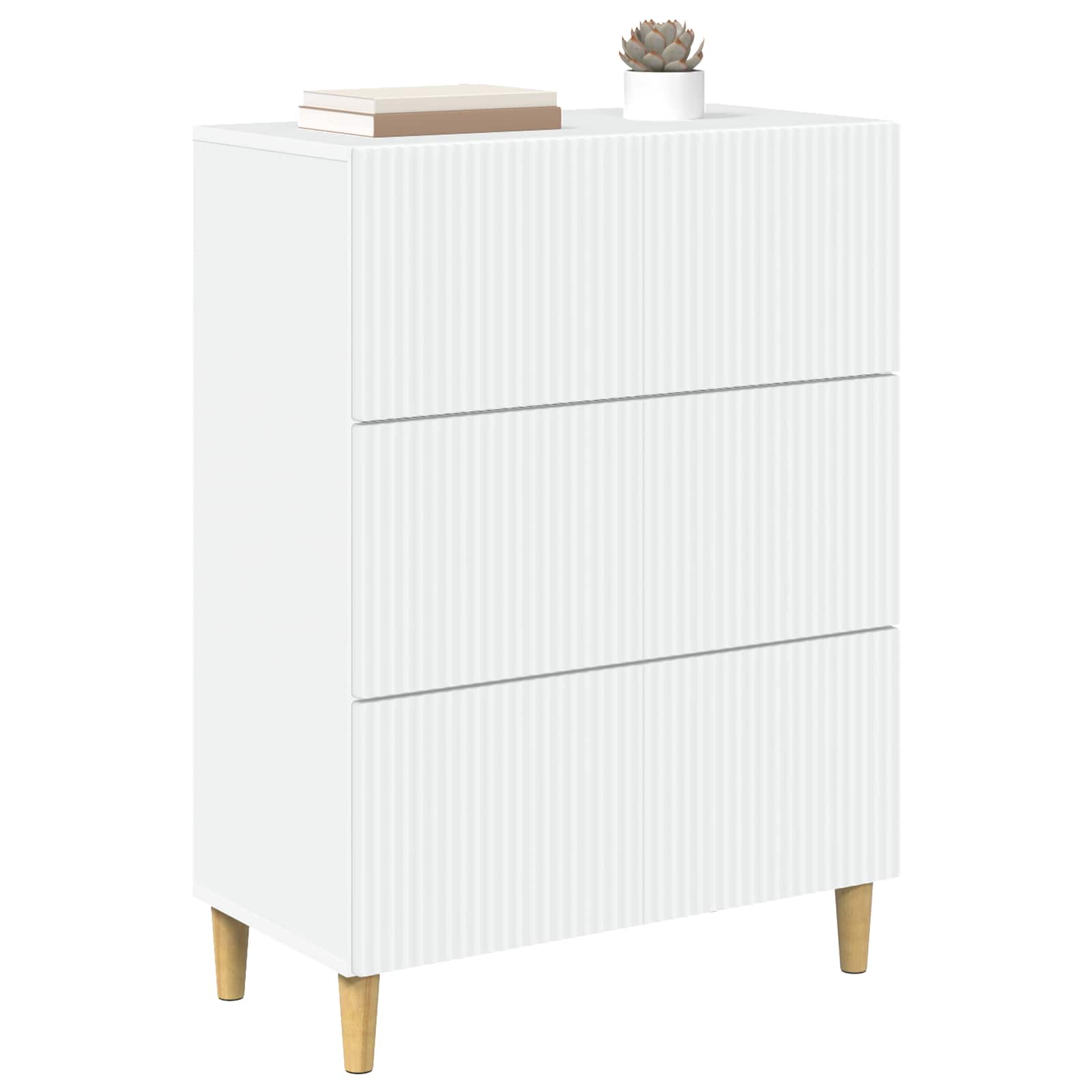 vidaXL Szafka z Szufladami Biały 66 x 34,5 x 90 cm Drewno inżynieryjne