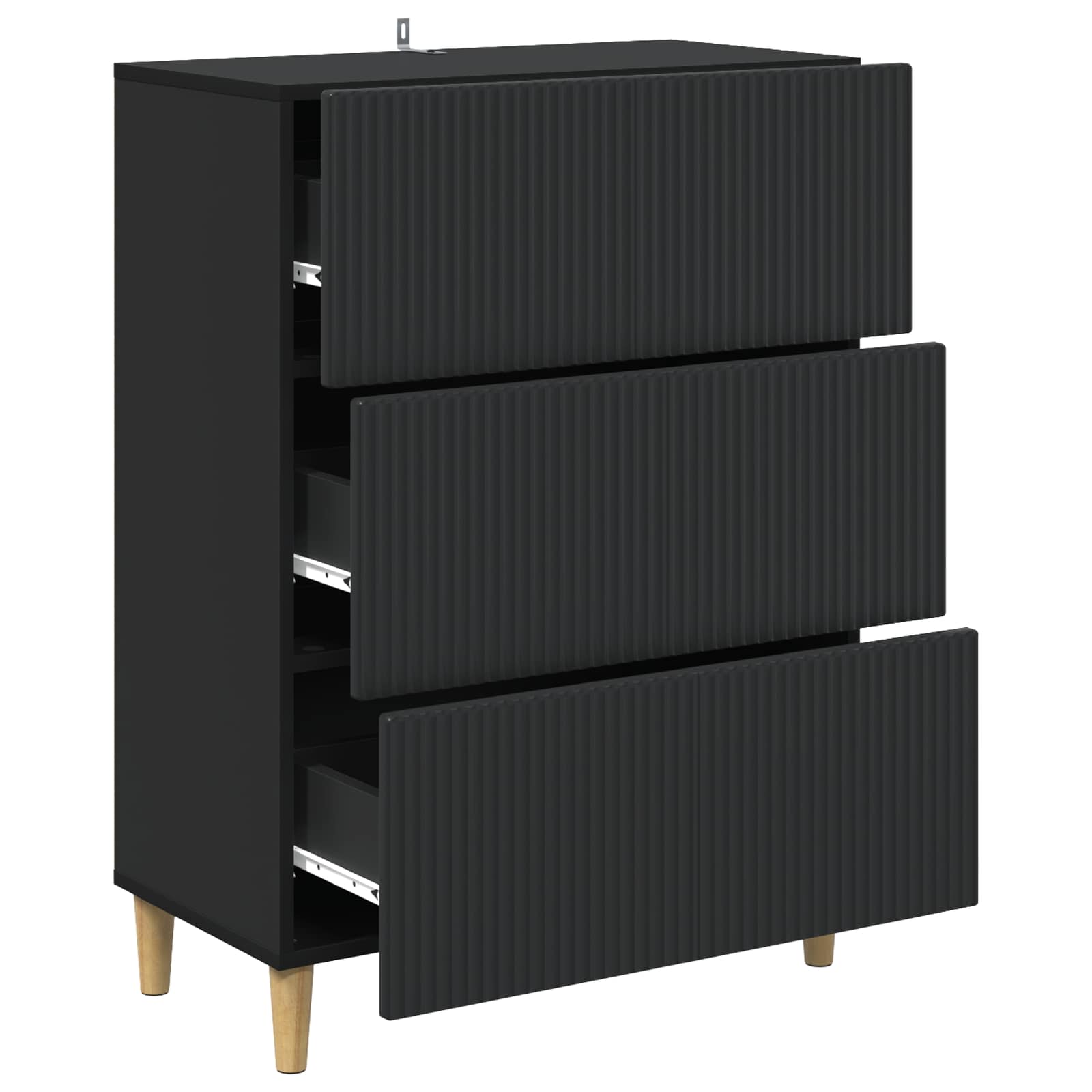 vidaXL Szafka z Szufladami Czarny 66 x 34,5 x 90 cm