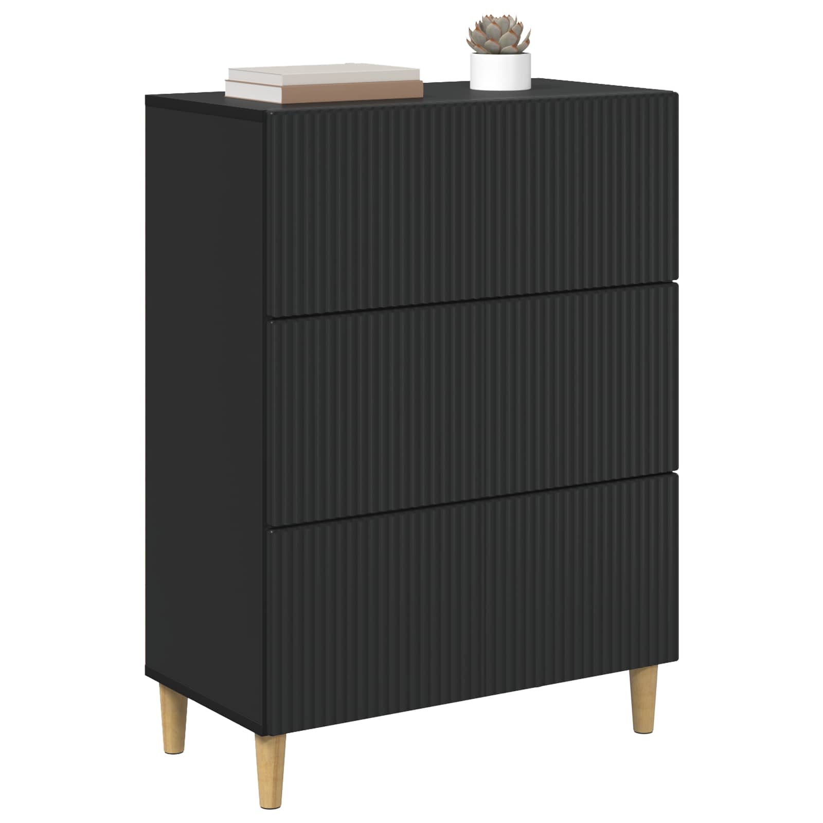 vidaXL Szafka z Szufladami Czarny 66 x 34,5 x 90 cm