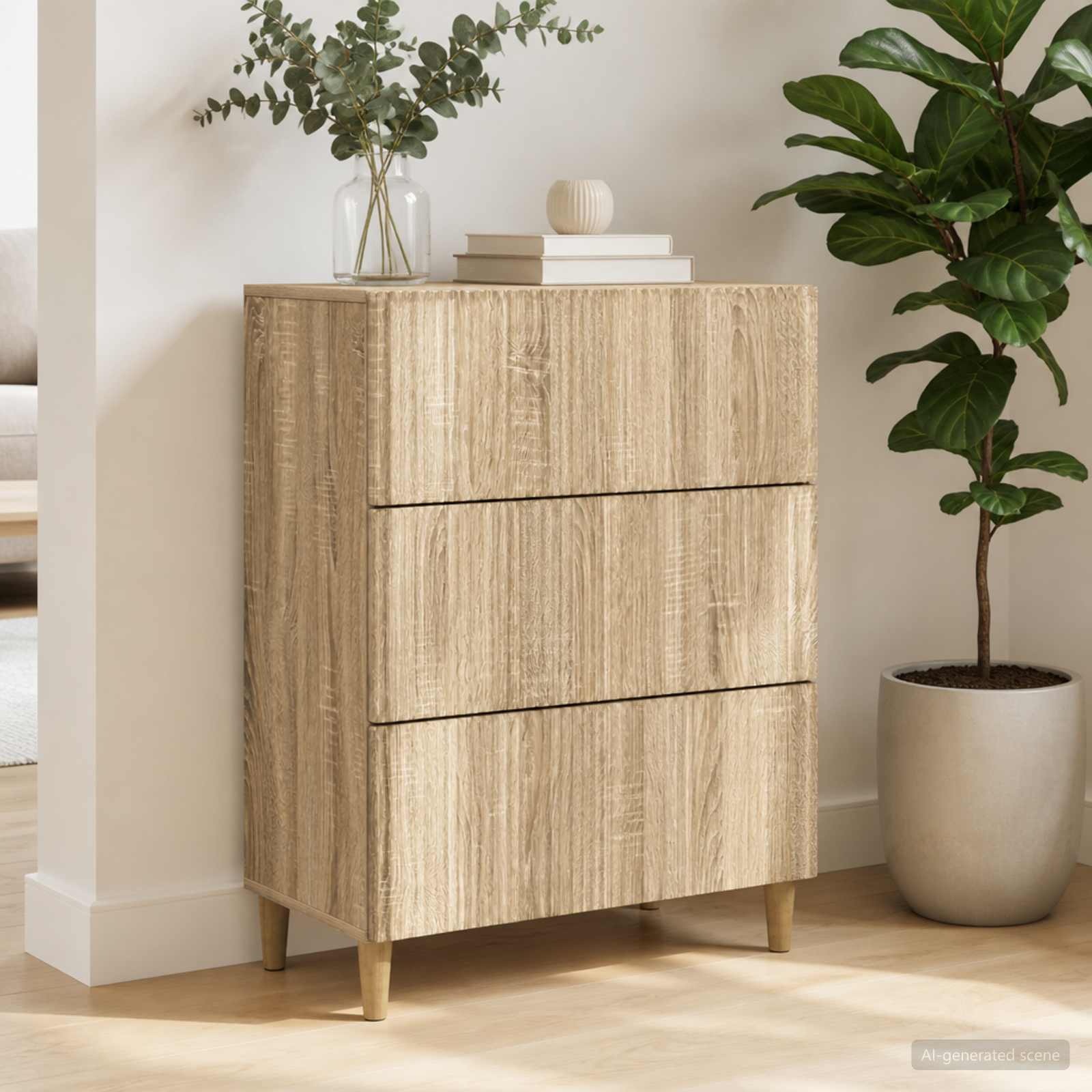 vidaXL Szafka z Szufladami dąb Sonoma 66 x 34,5 x 90 cm