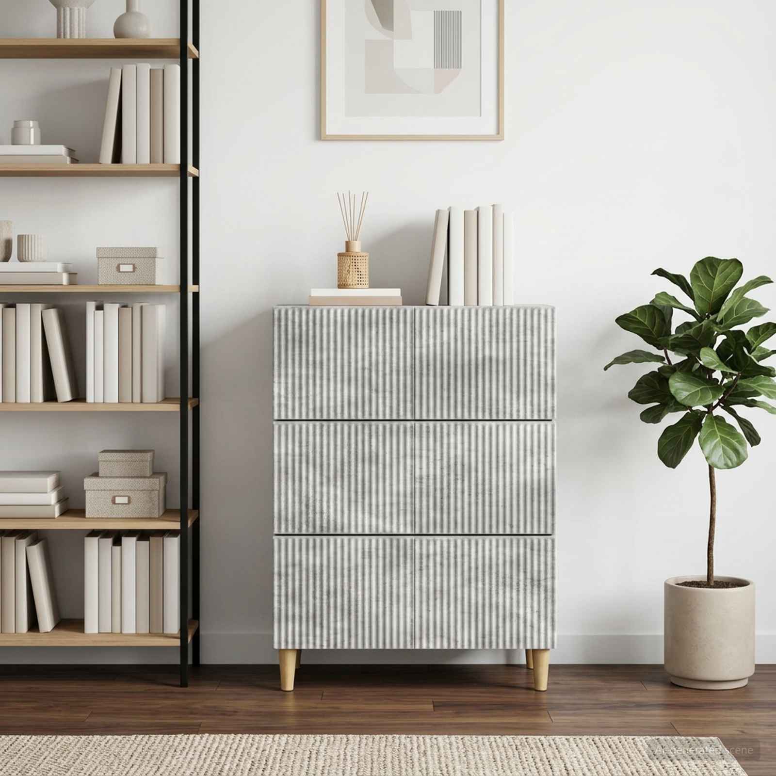 vidaXL Szafka z Szufladami Betonowy szary 66 x 34,5 x 90 cm