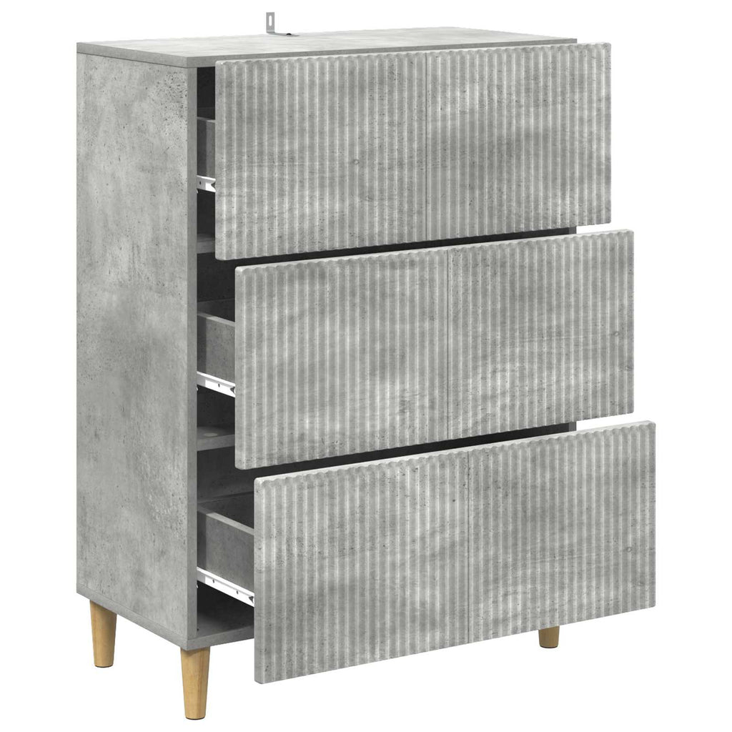 vidaXL Szafka z Szufladami Betonowy szary 66 x 34,5 x 90 cm